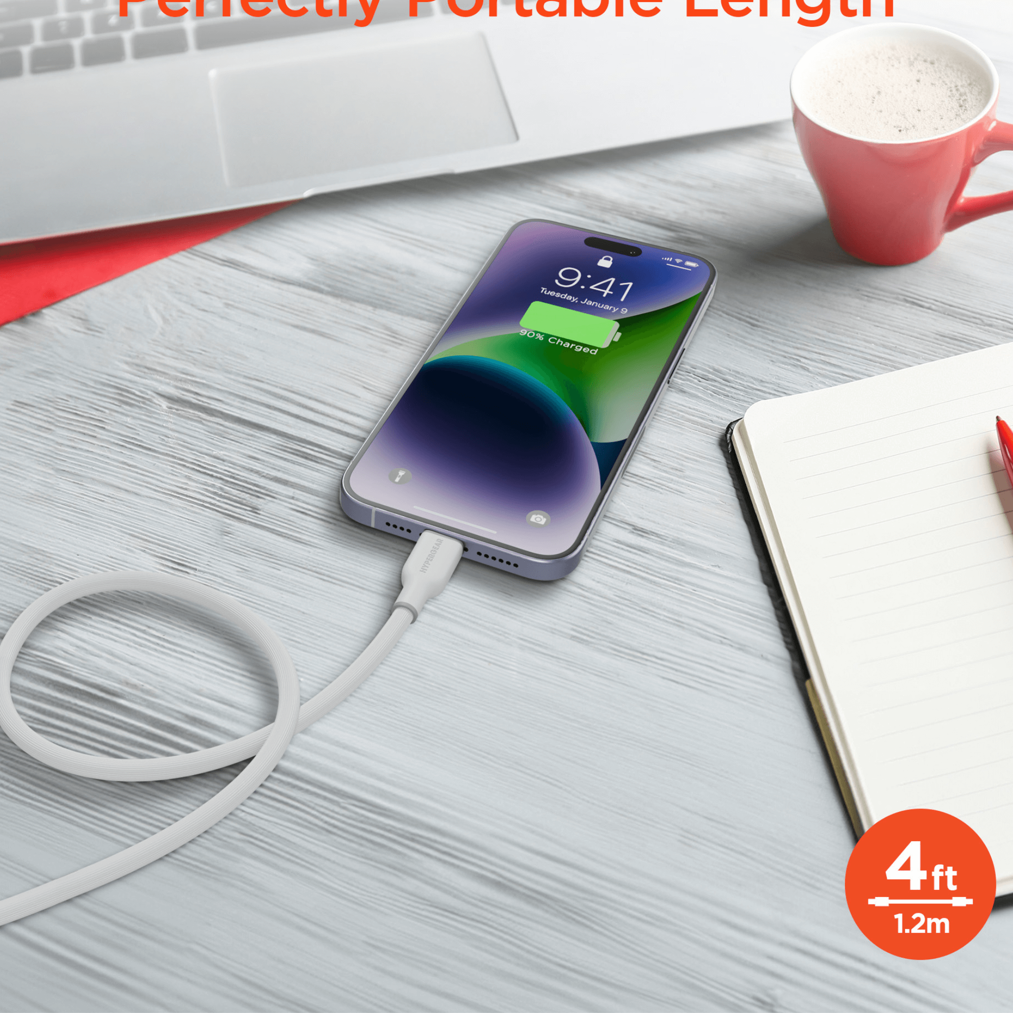 HyperGear Flexi PRO USB-C to Lightning Cable 4ft Jupiter Gear Home