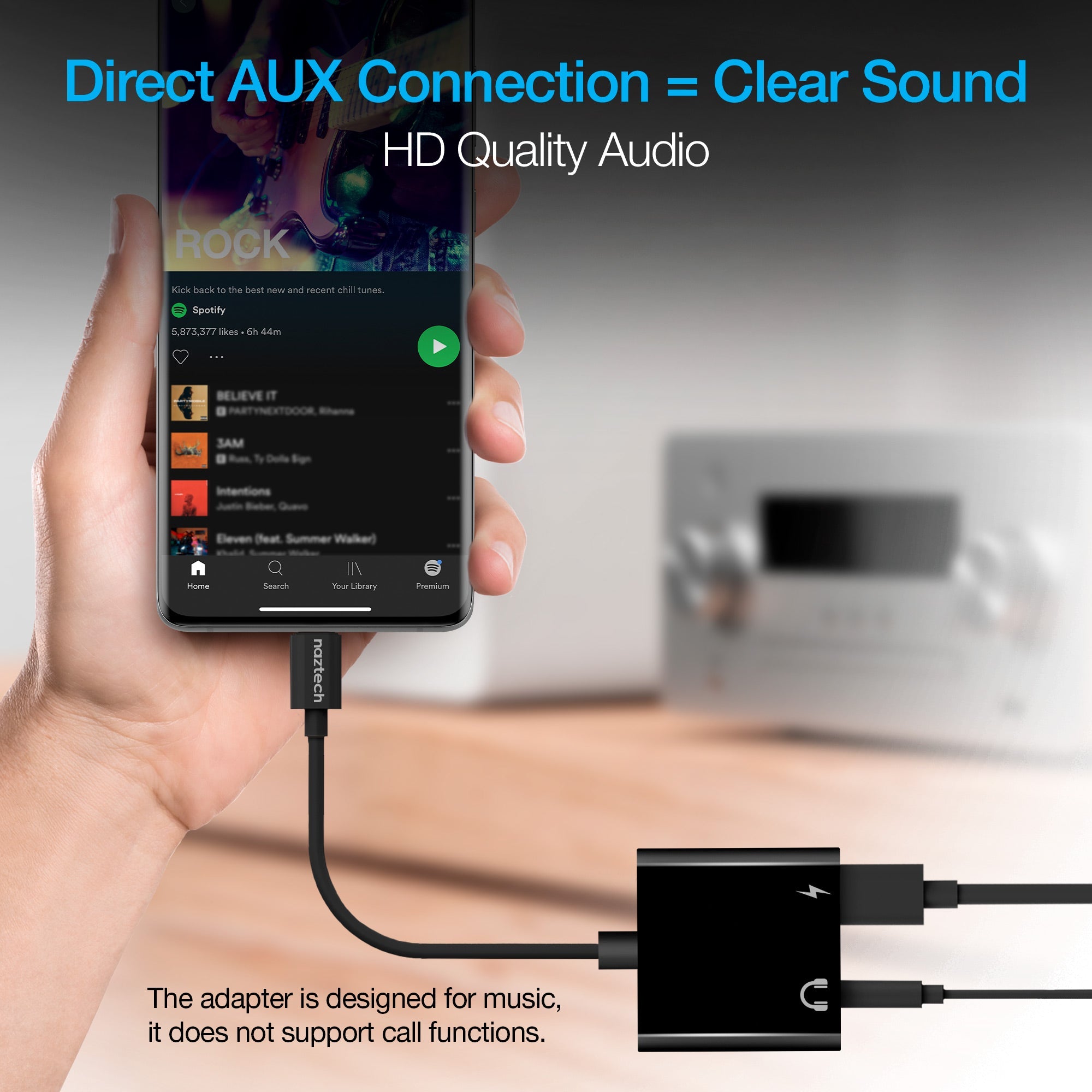 Naztech USB-C and 3.5mm Audio + Charge Adapter Jupiter Gear Home