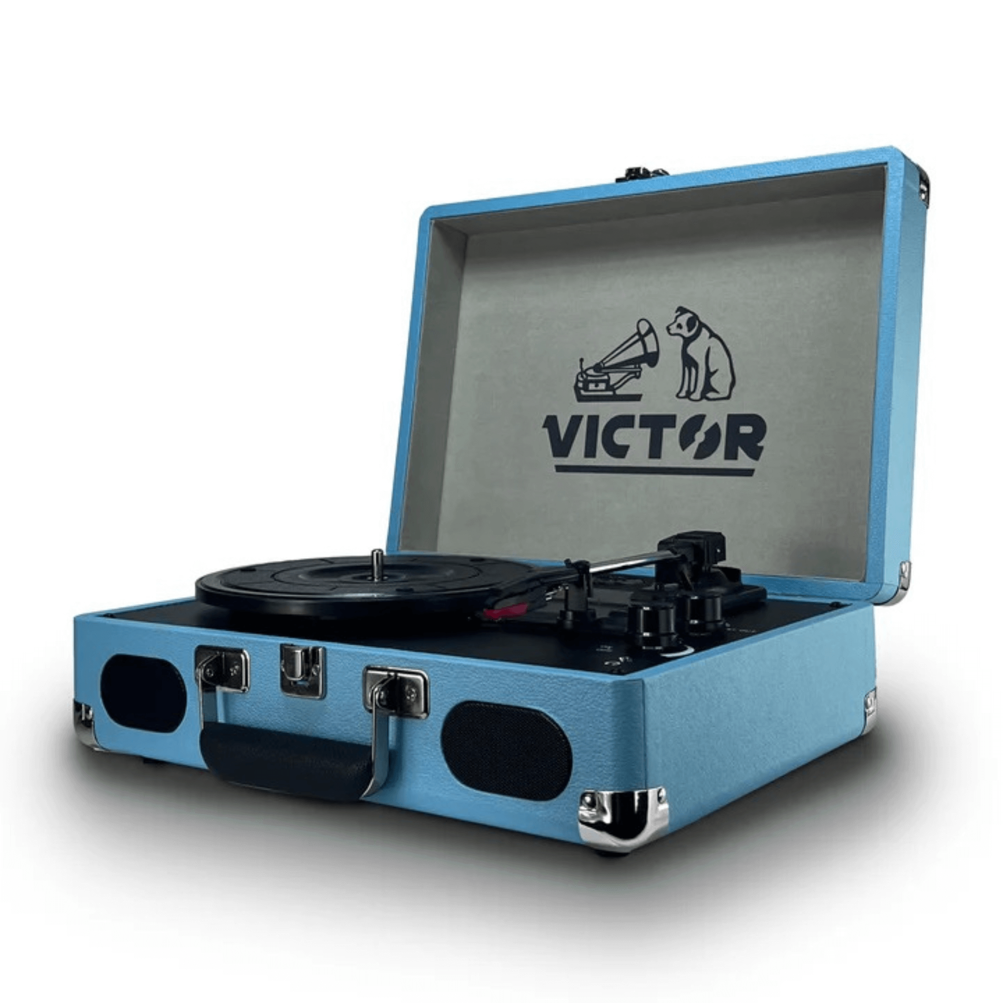 Victor Metro Plus Portable Dual BT Suitcase Turntable Turquoise - Refurbished Jupiter Gear Home