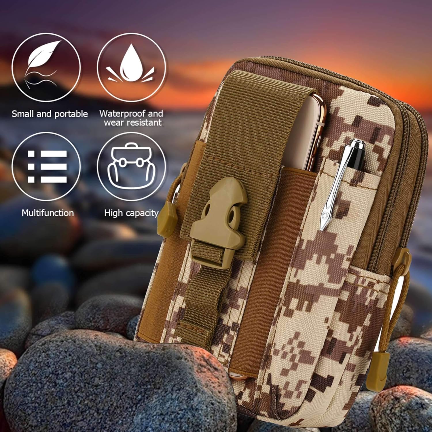 JupiterGear Tactical MOLLE Military Pouch Waist Bag for Hiking, Running and Outdoor Activities Jupiter Gear Home