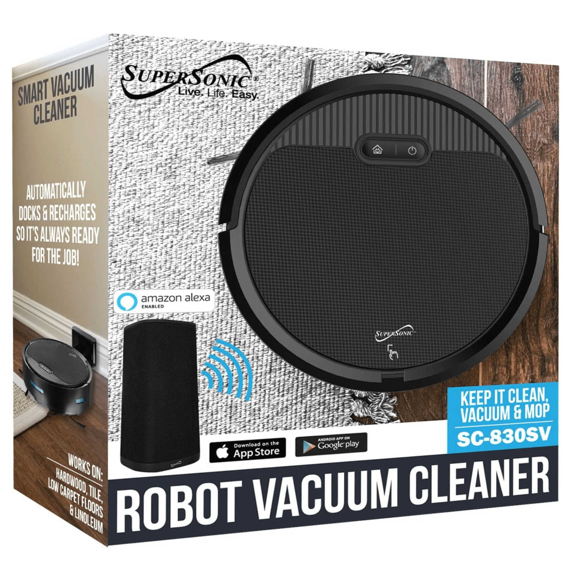 Supersonic Smart Robot Vacuum Sweep Cleaner with Gyroscope Technology Jupiter Gear Home