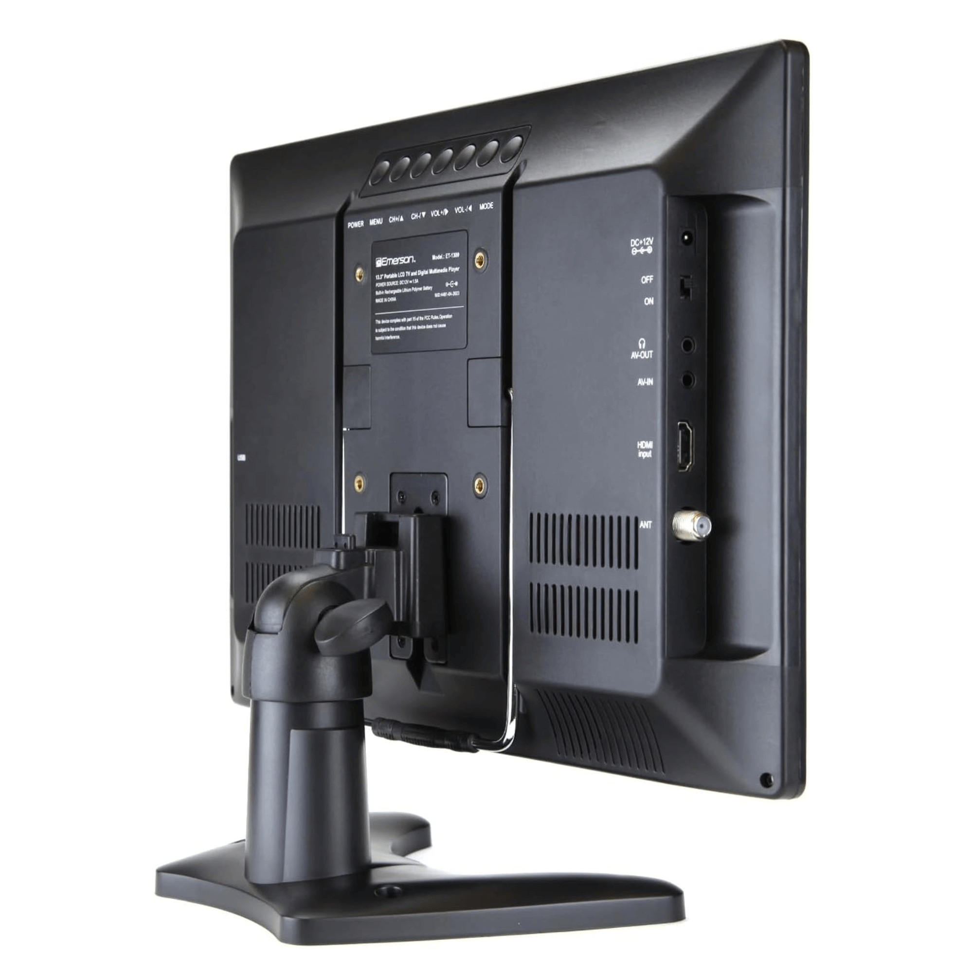 Emerson 13.3" Portable Digital TV w 12V DC Car Adapter and Rechargeable Battery Jupiter Gear Home