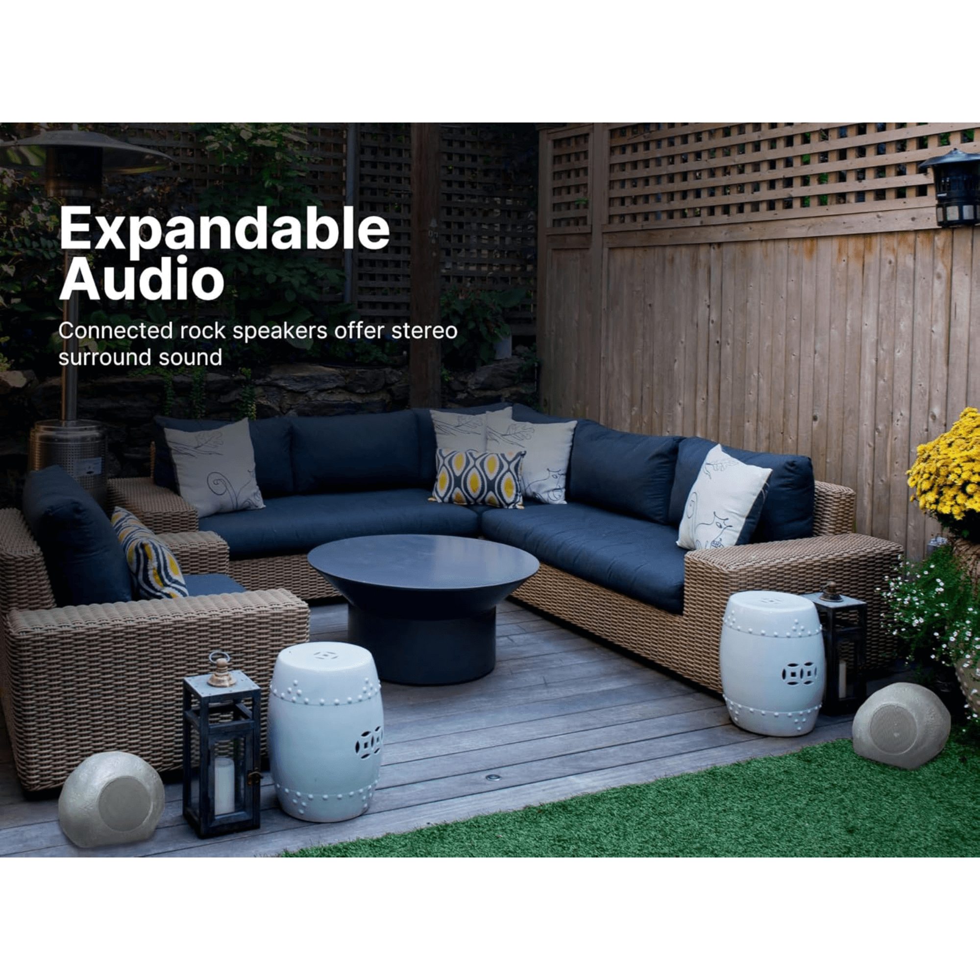 Emerson 1-Pair Mini Pebbles Duo Bluetooth Outdoor Speakers Jupiter Gear Home