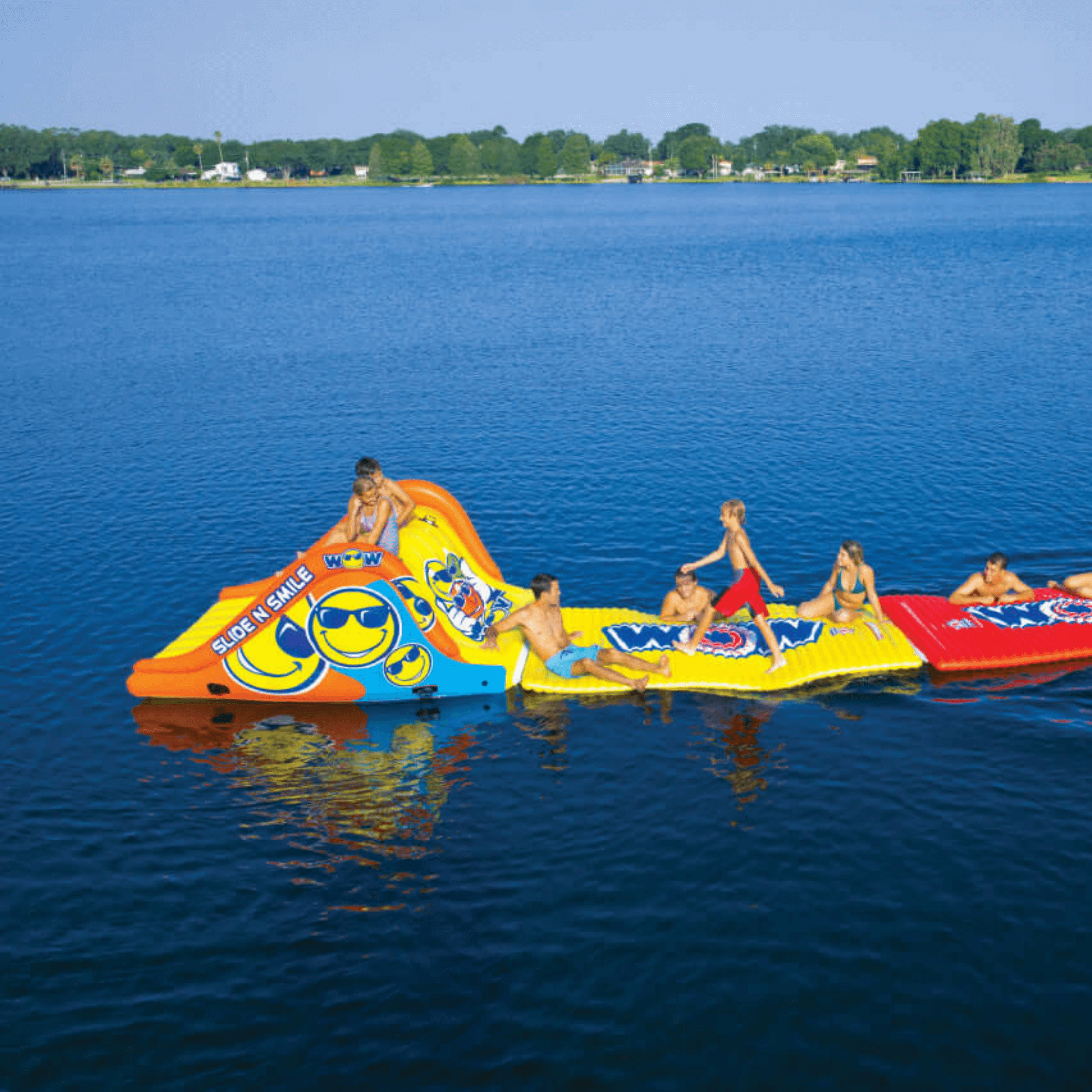 WOW Watersports Slide N Smile Floating 2 Lane Waterslide Jupiter Gear Home