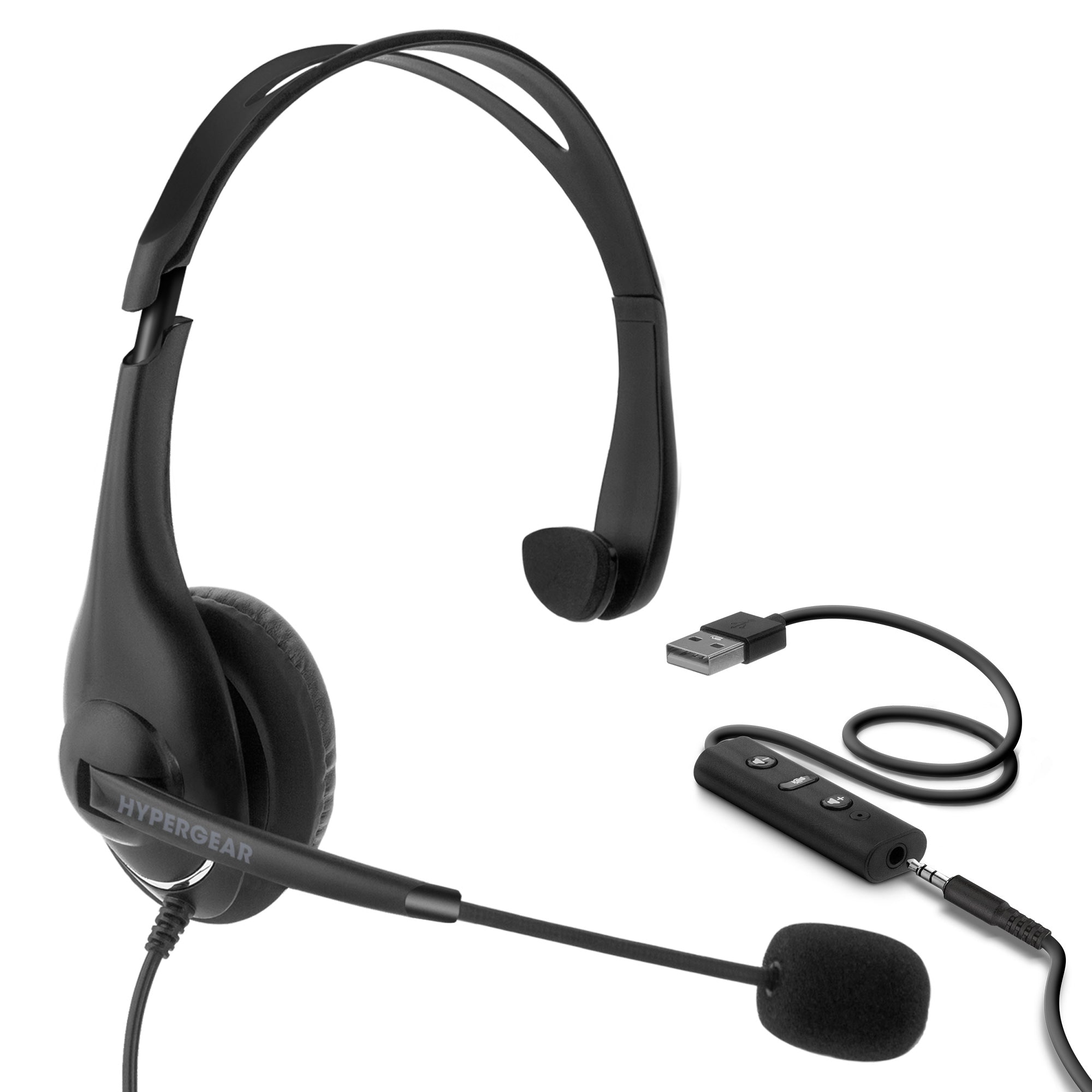 HyperGear V100 Office Professional Wired Headset w 6 Ft Cord Jupiter Gear Home