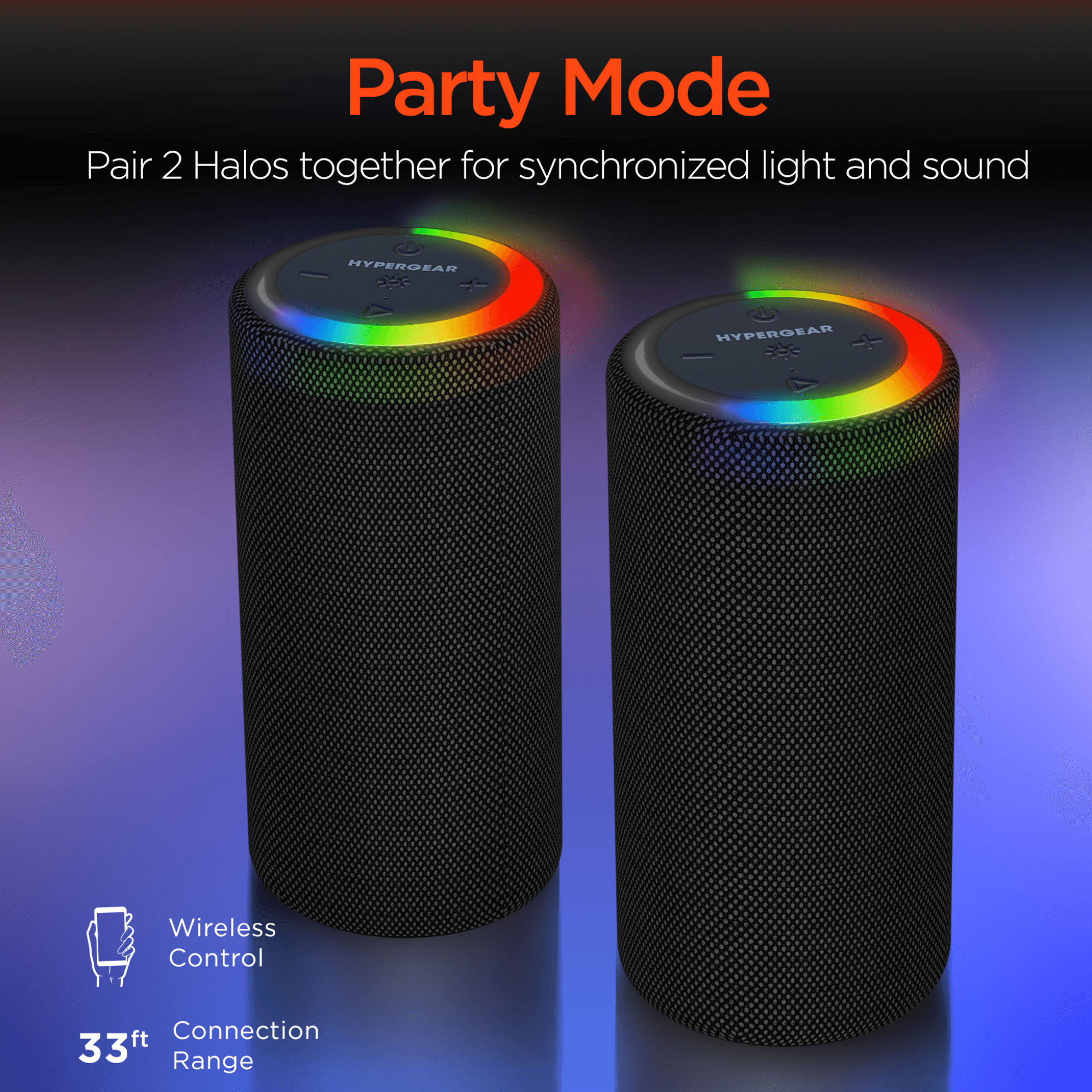HyperGear Halo XL Wireless LED Speaker Jupiter Gear Home
