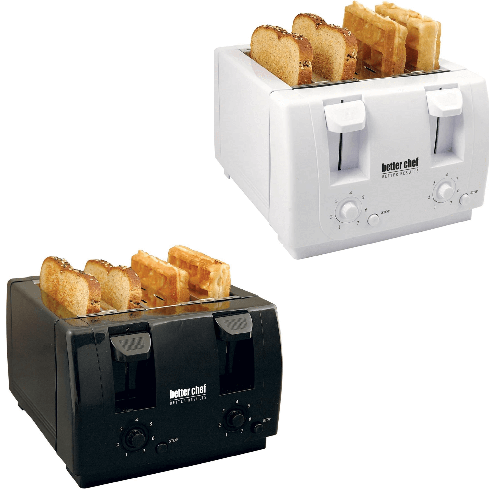 Better Chef Wide Slot 4-Slice Dual Control Toaster Jupiter Gear Home