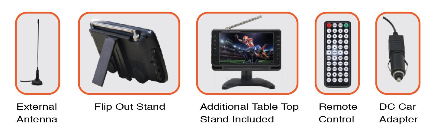 Naxa 9" Portable 12 Volt TV & Digital Multimedia Player Jupiter Gear Home