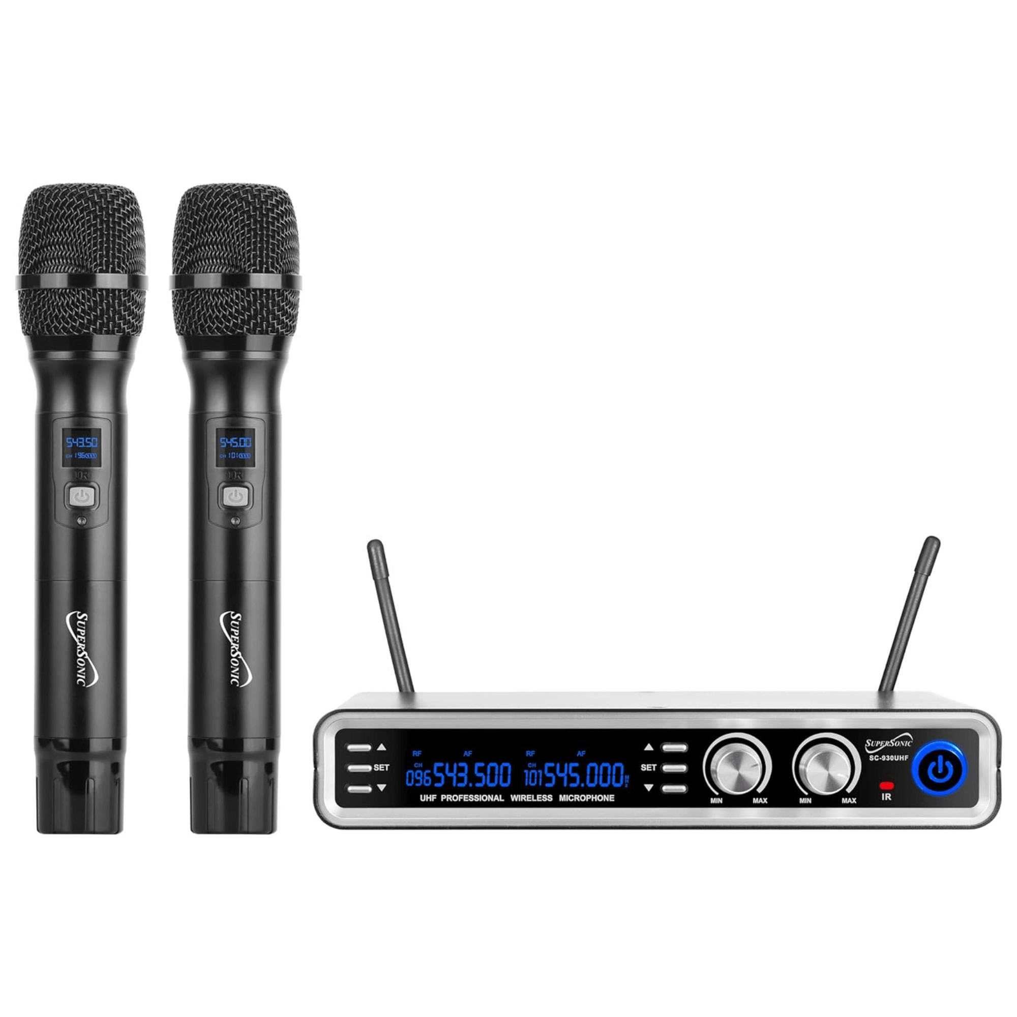 Supersonic UHF Dual Channel Selectable Frequencies Professional Wireless Microphone Jupiter Gear Home