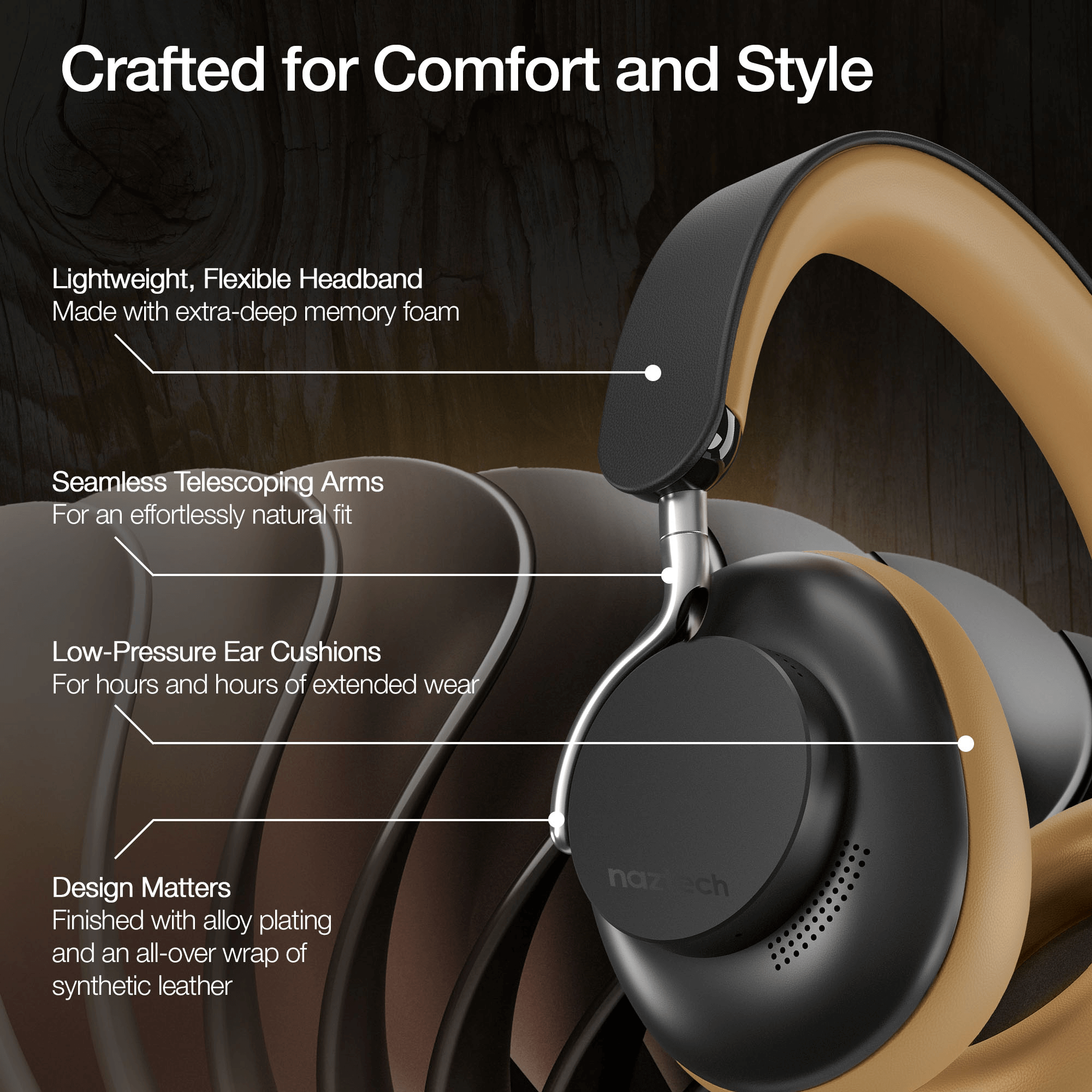 Naztech Aura 360 ANC Wireless Headphones Jupiter Gear Home