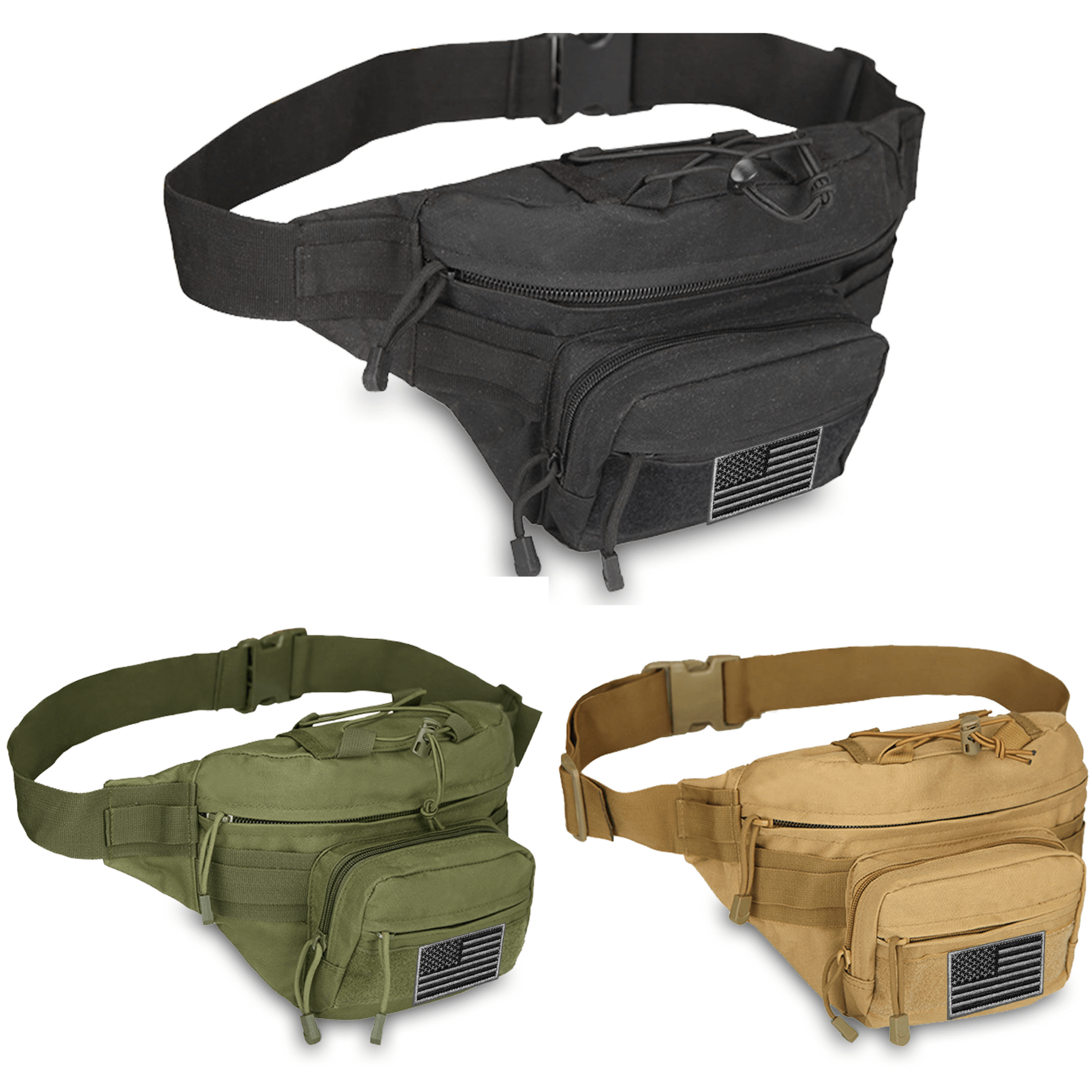 XGear Tactical Hunting Fanny Pack with USA Flag Patch Jupiter Gear Home