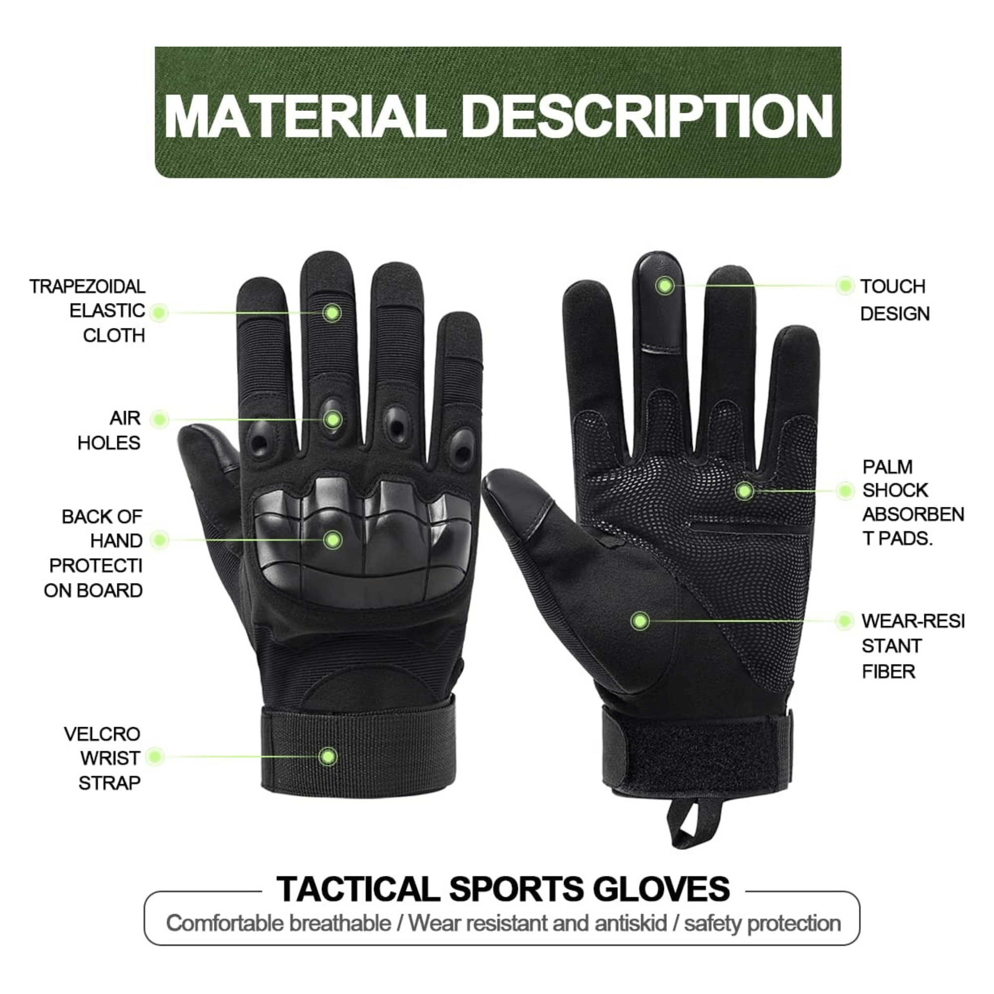 JupiterGear Tactical Military Airsoft Gloves for Outdoor Sports, Paintball, and Motorcycling with Touchscreen Fingertip Capability Jupiter Gear Home