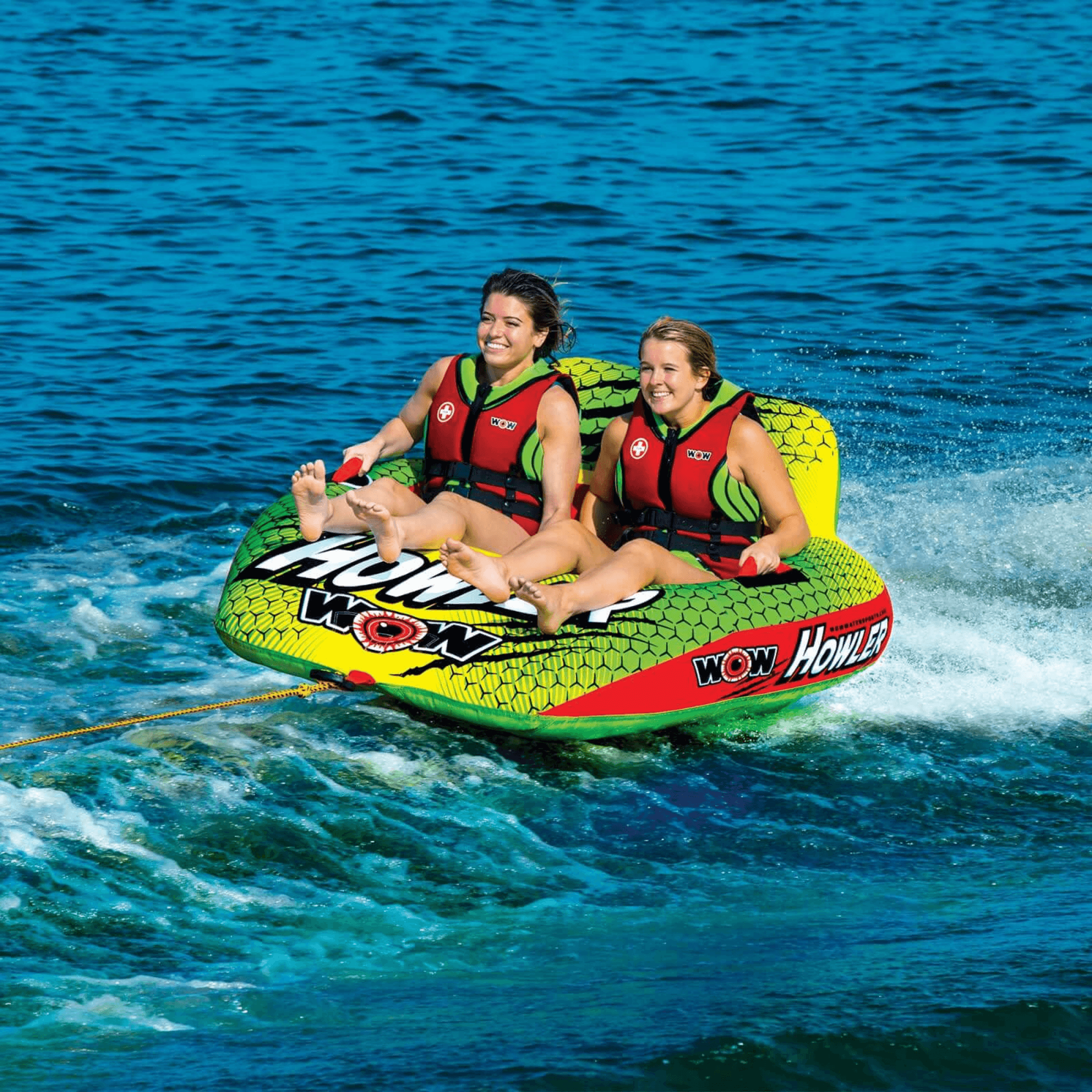 WOW Watersports Howler 2-Person Towable Water Tube with Backrest Jupiter Gear Home