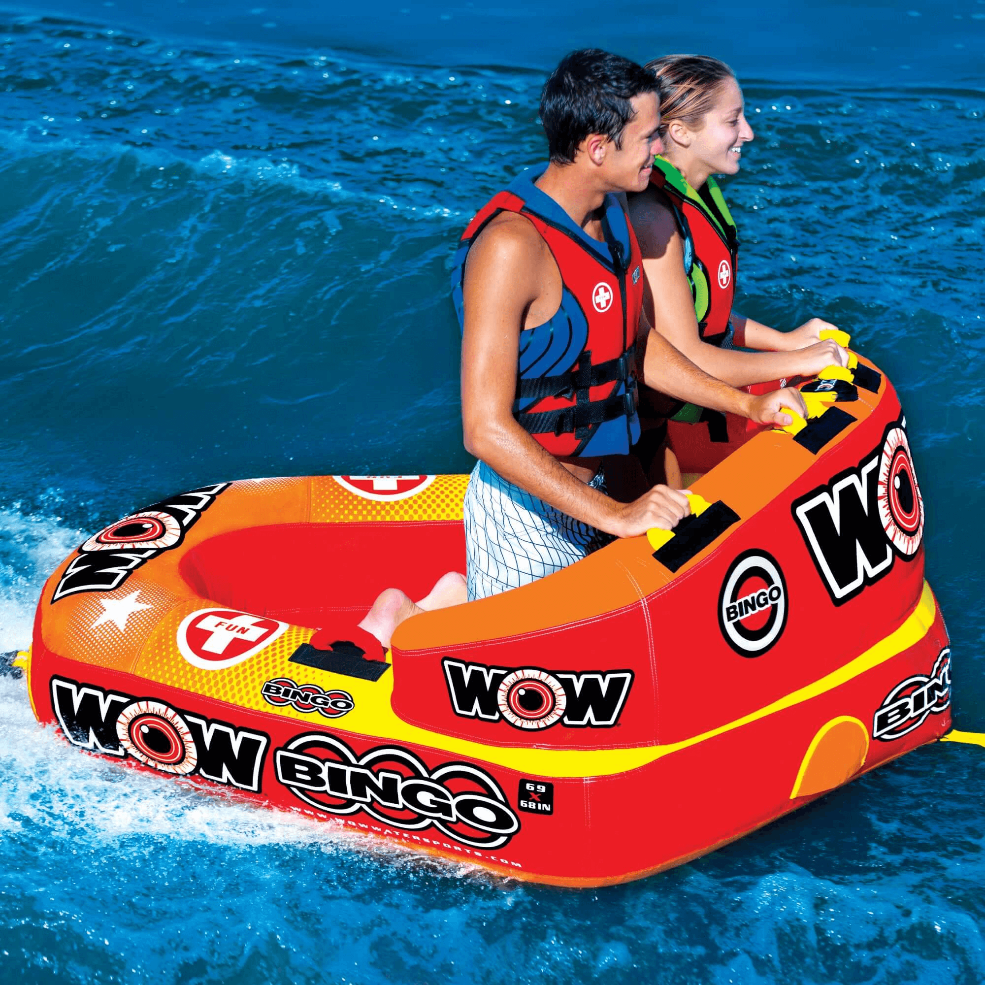 WOW Watersports Bingo 1-2 Person Cockpit Ski Tube with Secured Seating Jupiter Gear Home