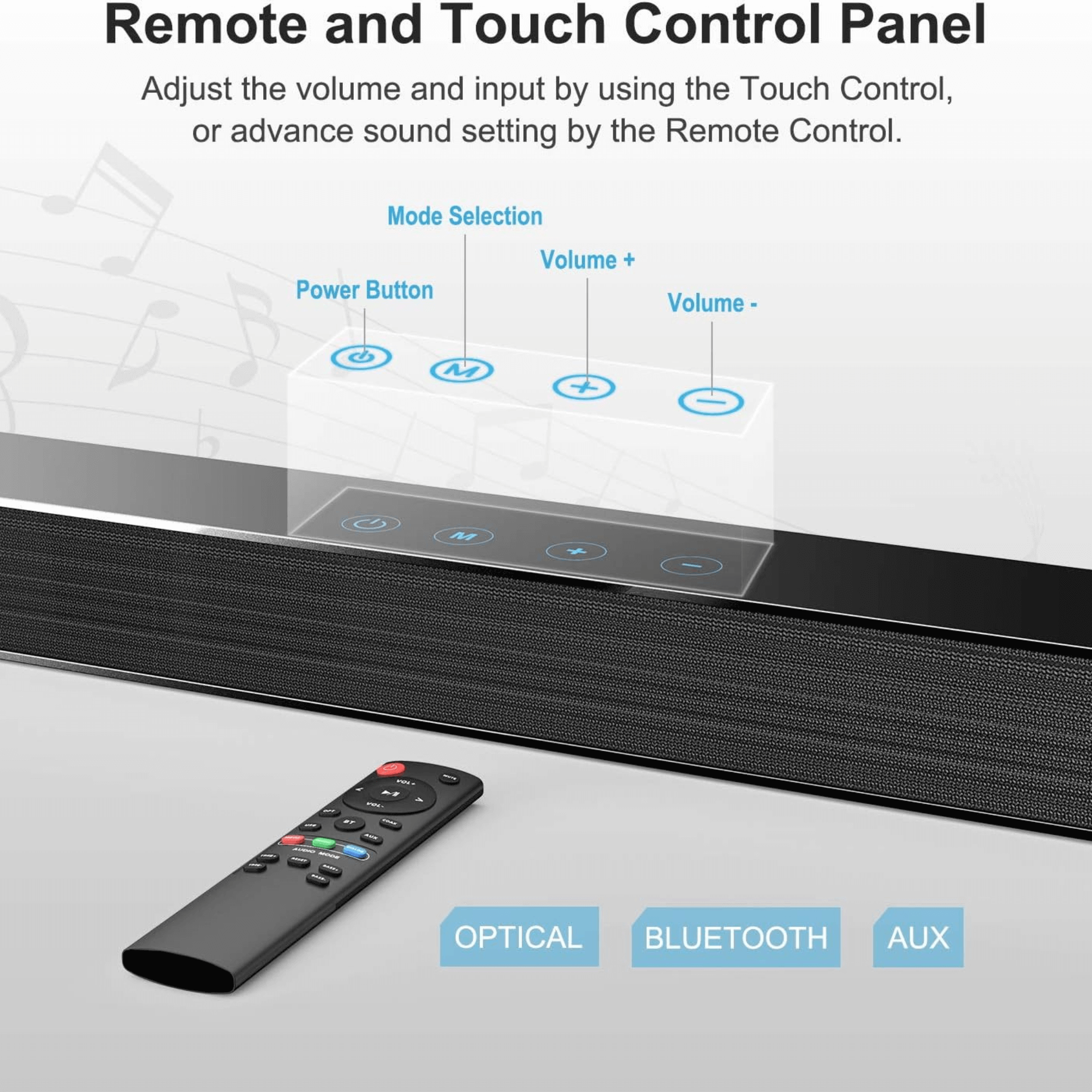 Norcent KB2020 Black Mamba Series 25" 120W Bluetooth Sound Bar with Sub-Woofer Jupiter Gear Home
