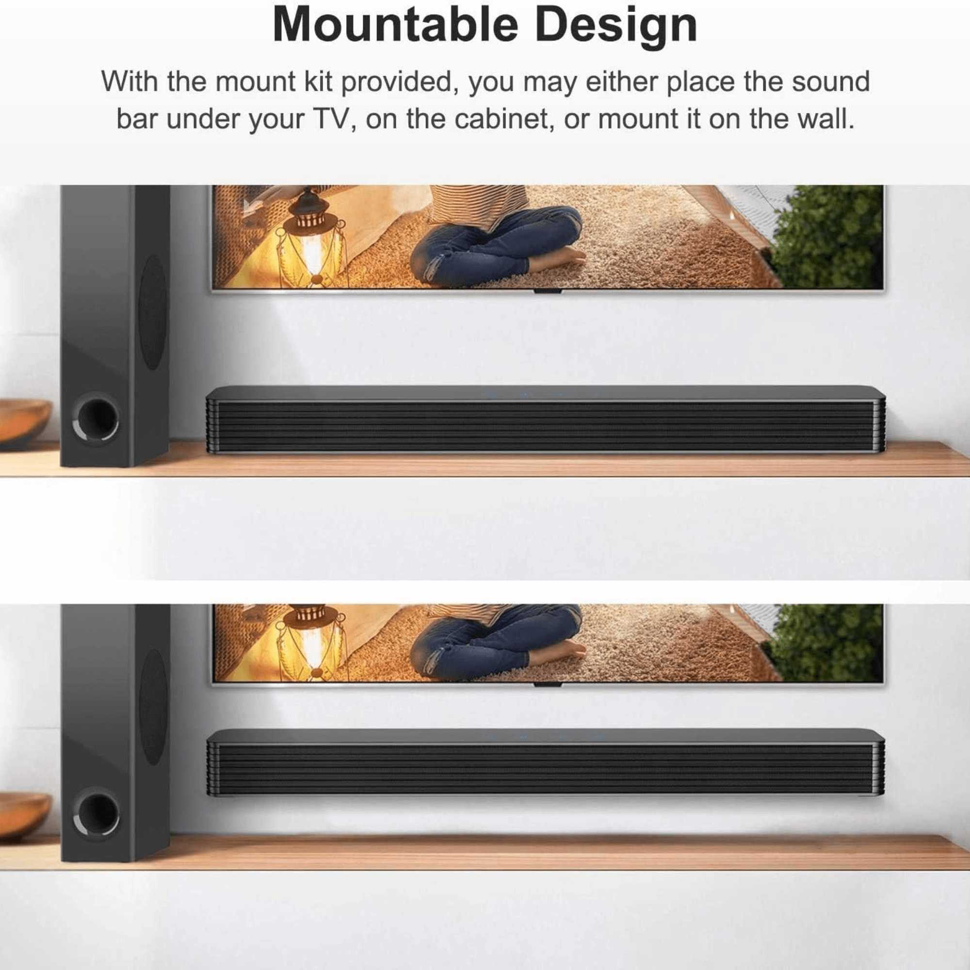 Norcent KB2020 Black Mamba Series 25" 120W Bluetooth Sound Bar with Sub-Woofer Jupiter Gear Home