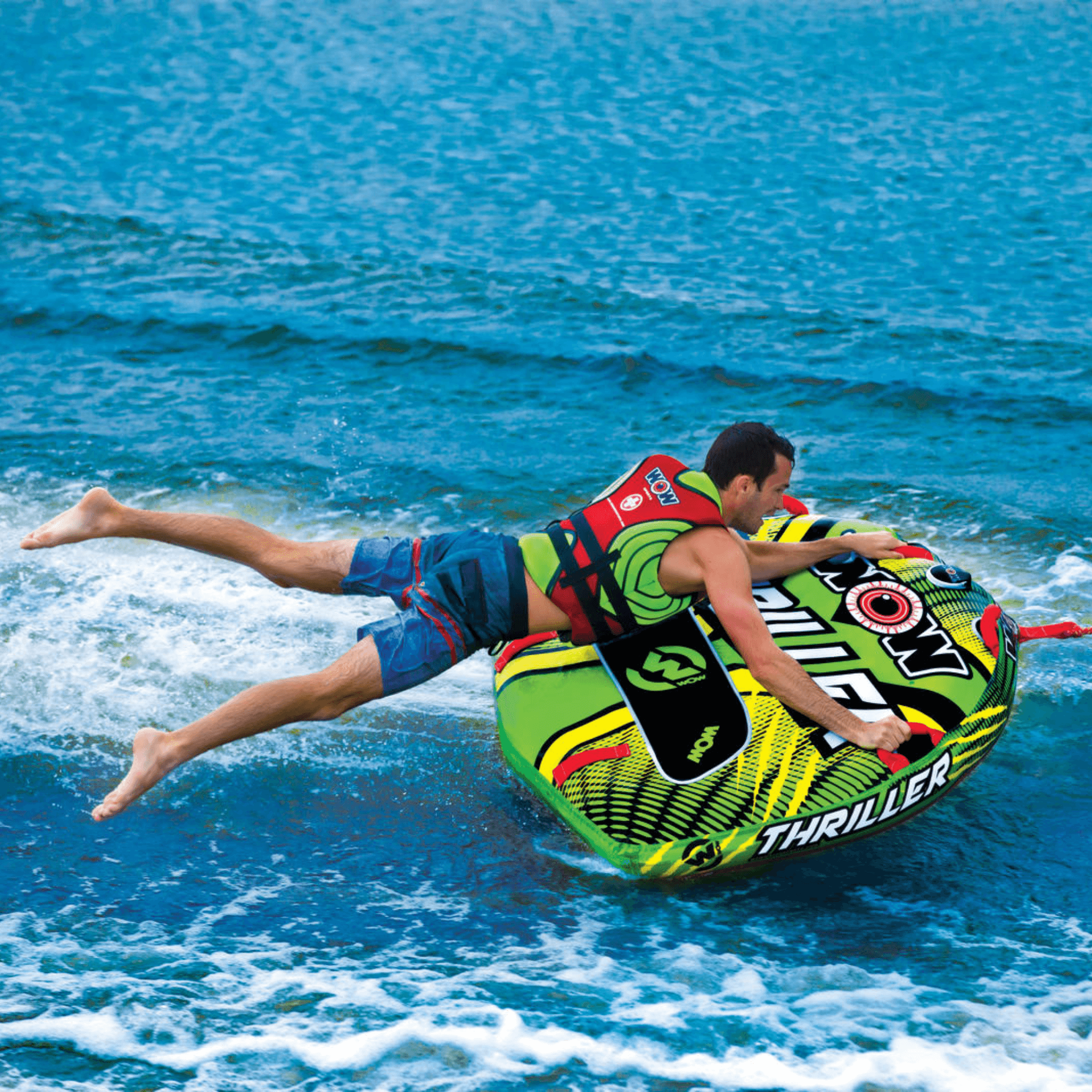 WOW Watersports Big Thriller 1 Person Inflatable Towable Deck Tube Jupiter Gear Home