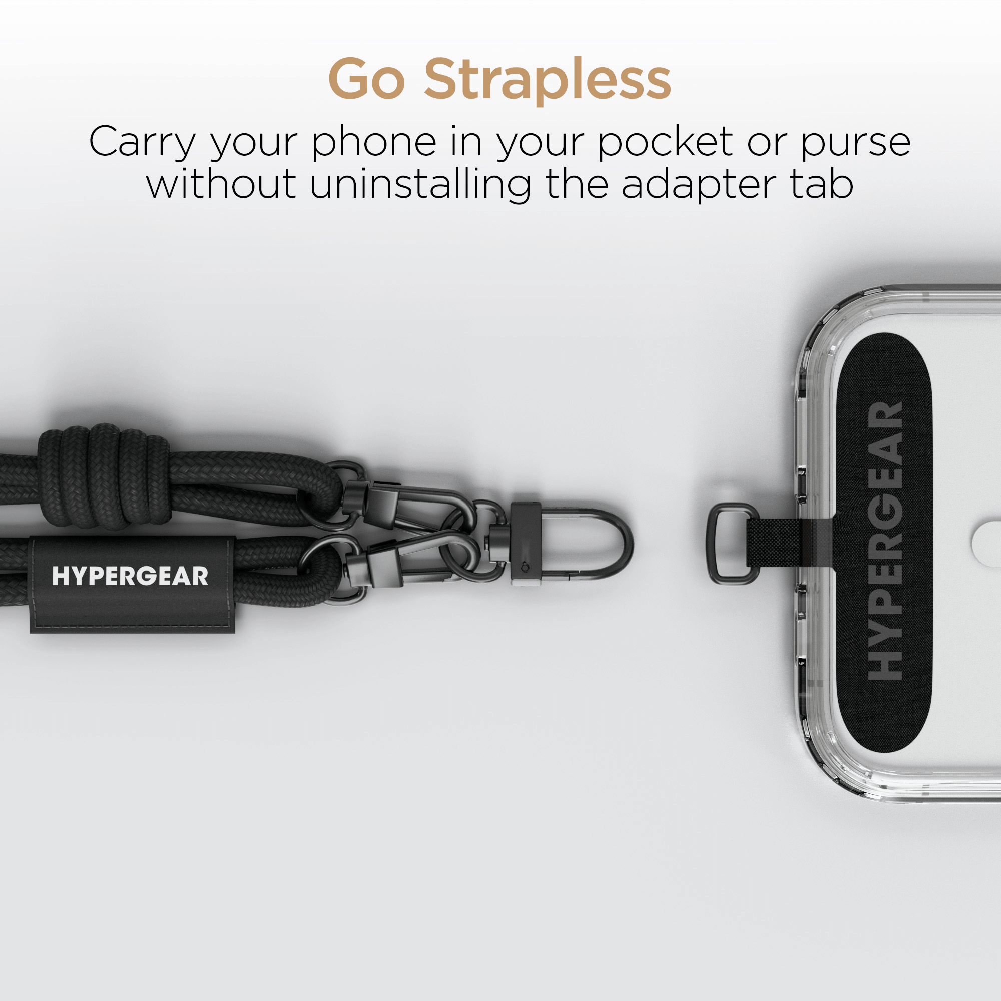 HyperGear TECHcessories Black Braided Rope Universal Crossbody Phone Strap Jupiter Gear Home