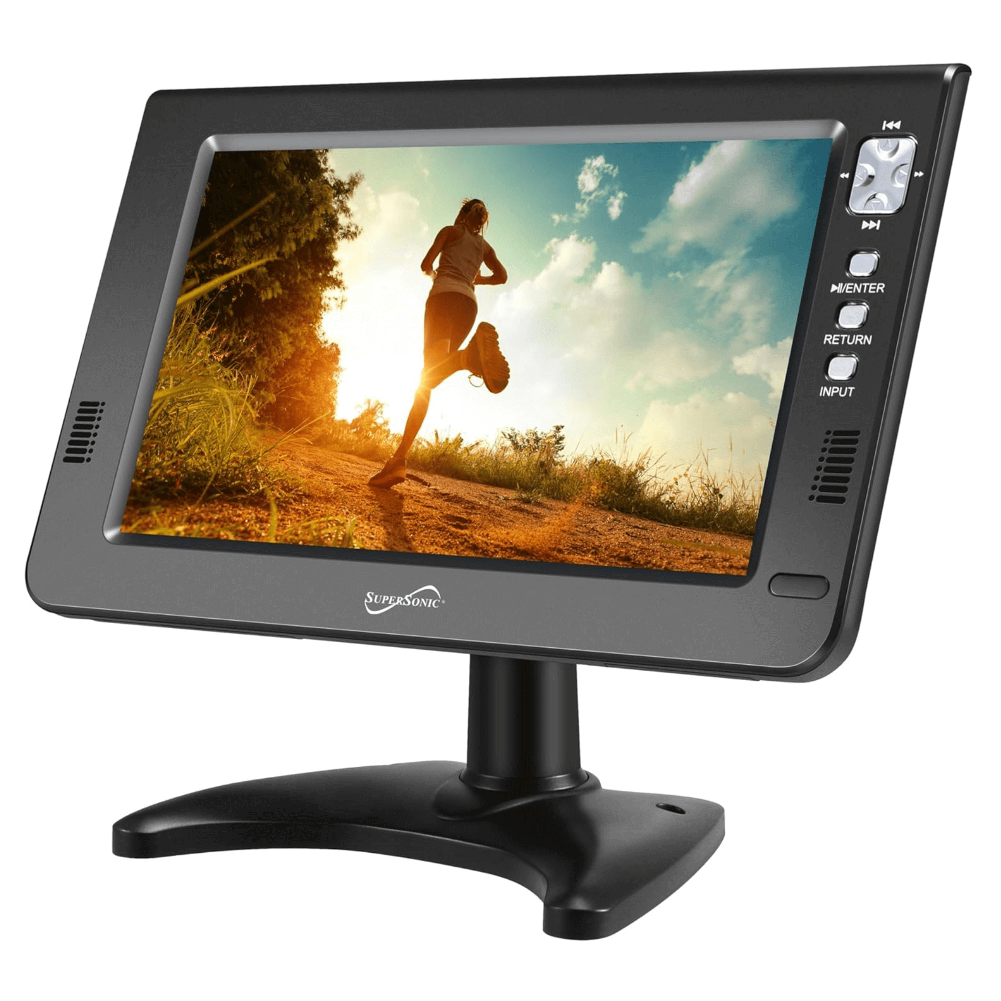 Supersonic Portable 9-inch LCD TV with Built-in Digital Tuner Rechargeable Battery ACDC Operation for Car Travel Jupiter Gear Home