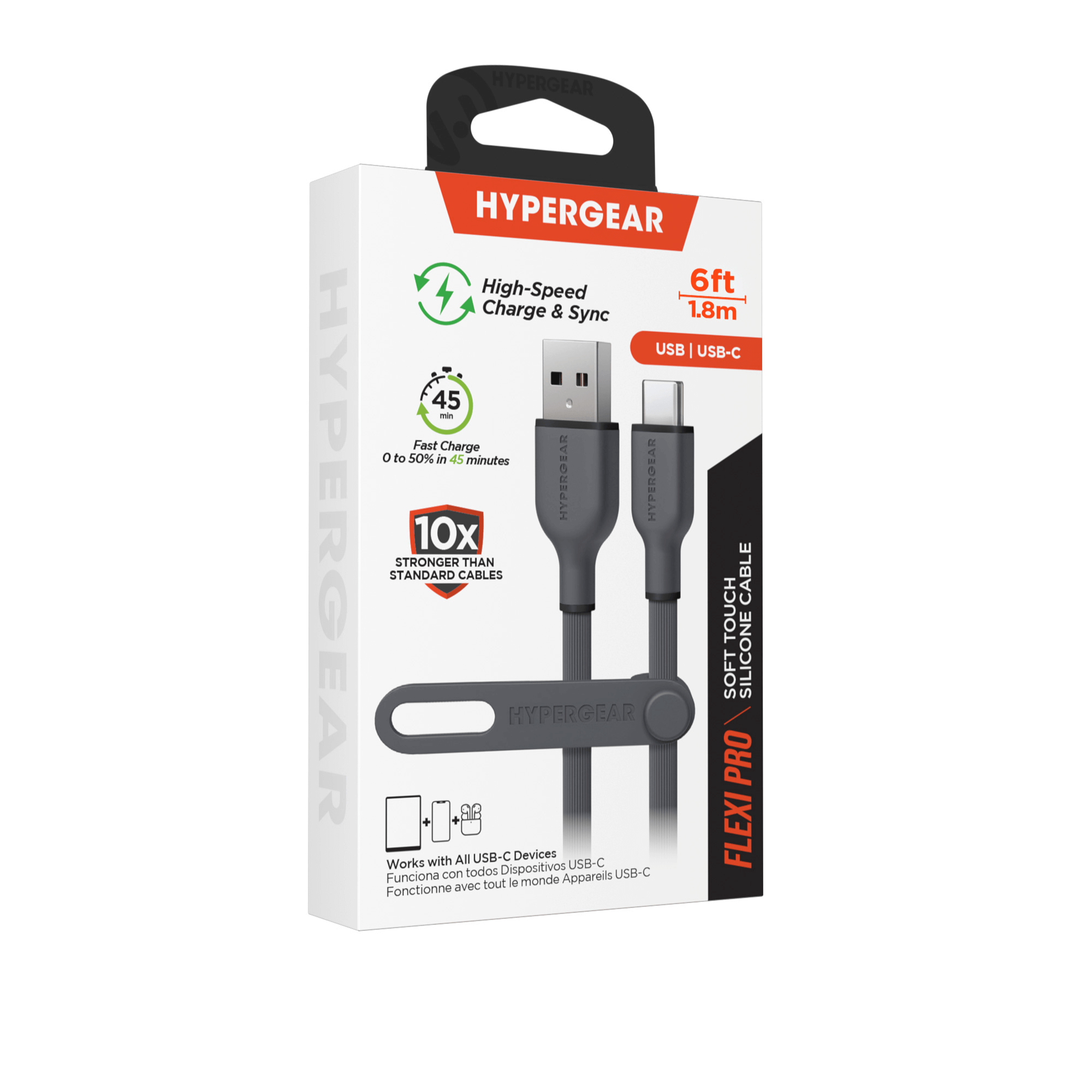 HyperGear Flexi PRO USB to USB-C Cable 6ft Jupiter Gear Home
