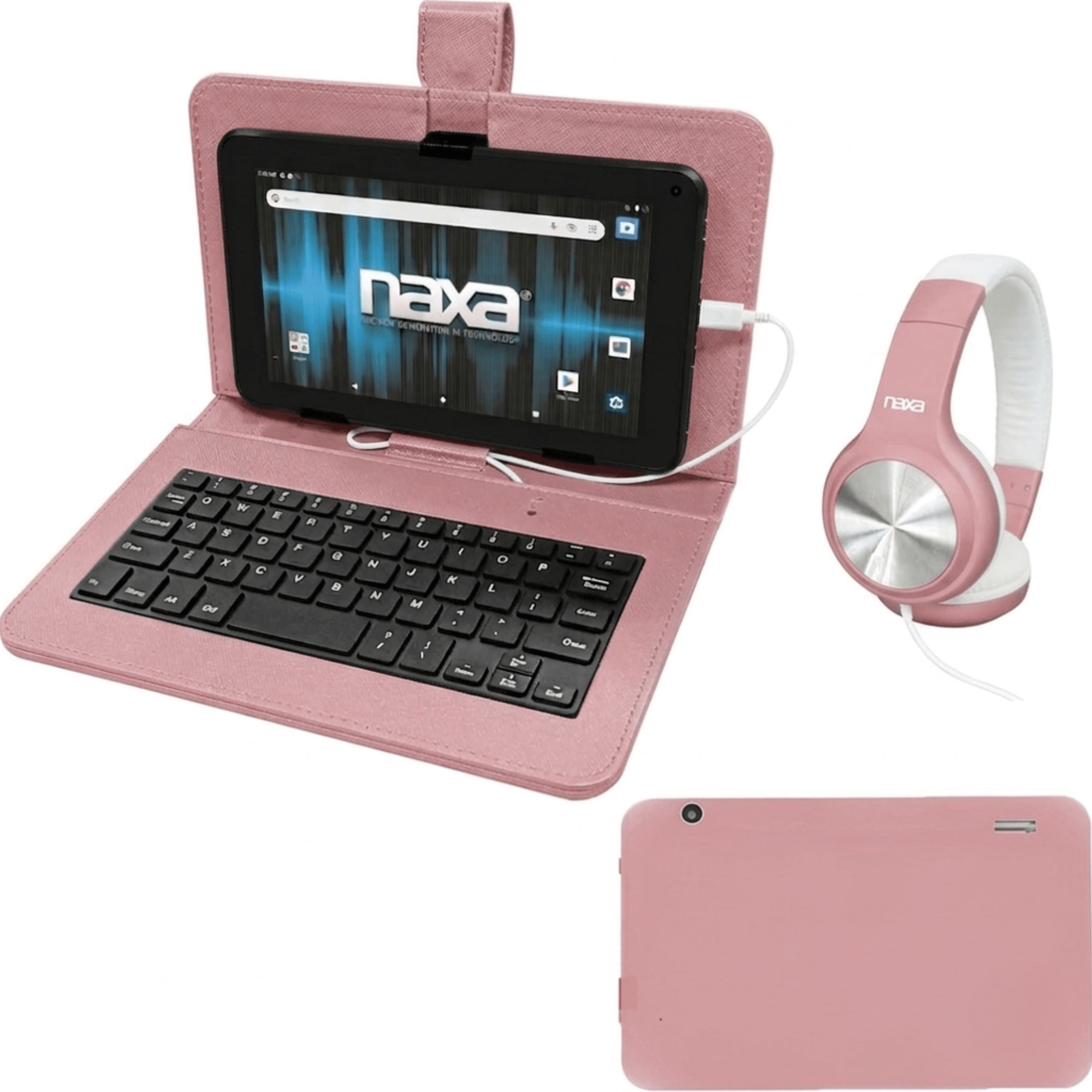 Naxa 10.1" Core Android 11 Tablet Kit Rose Gold - Refurbished Jupiter Gear Home