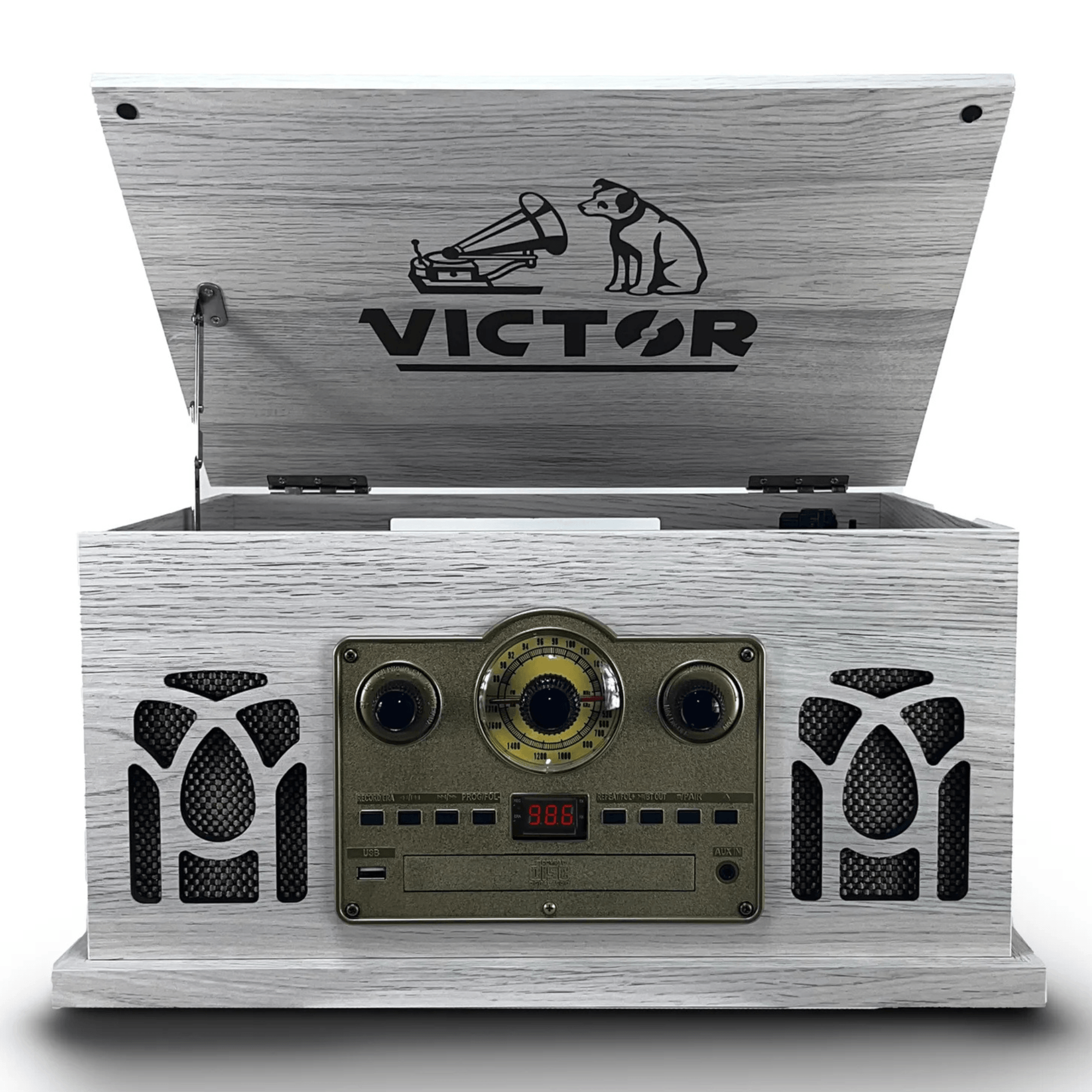 Victor Belmont 8-in-1 Wood Music Center White - Refurbished Jupiter Gear Home