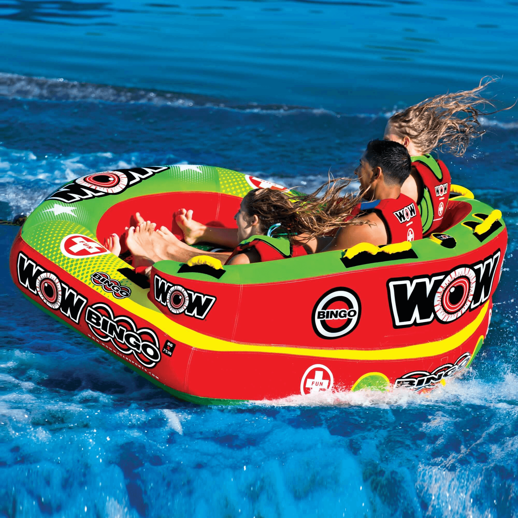 WOW Watersports Bingo 1-3 Person Cockpit Ski Tube w Foam Handles Jupiter Gear Home