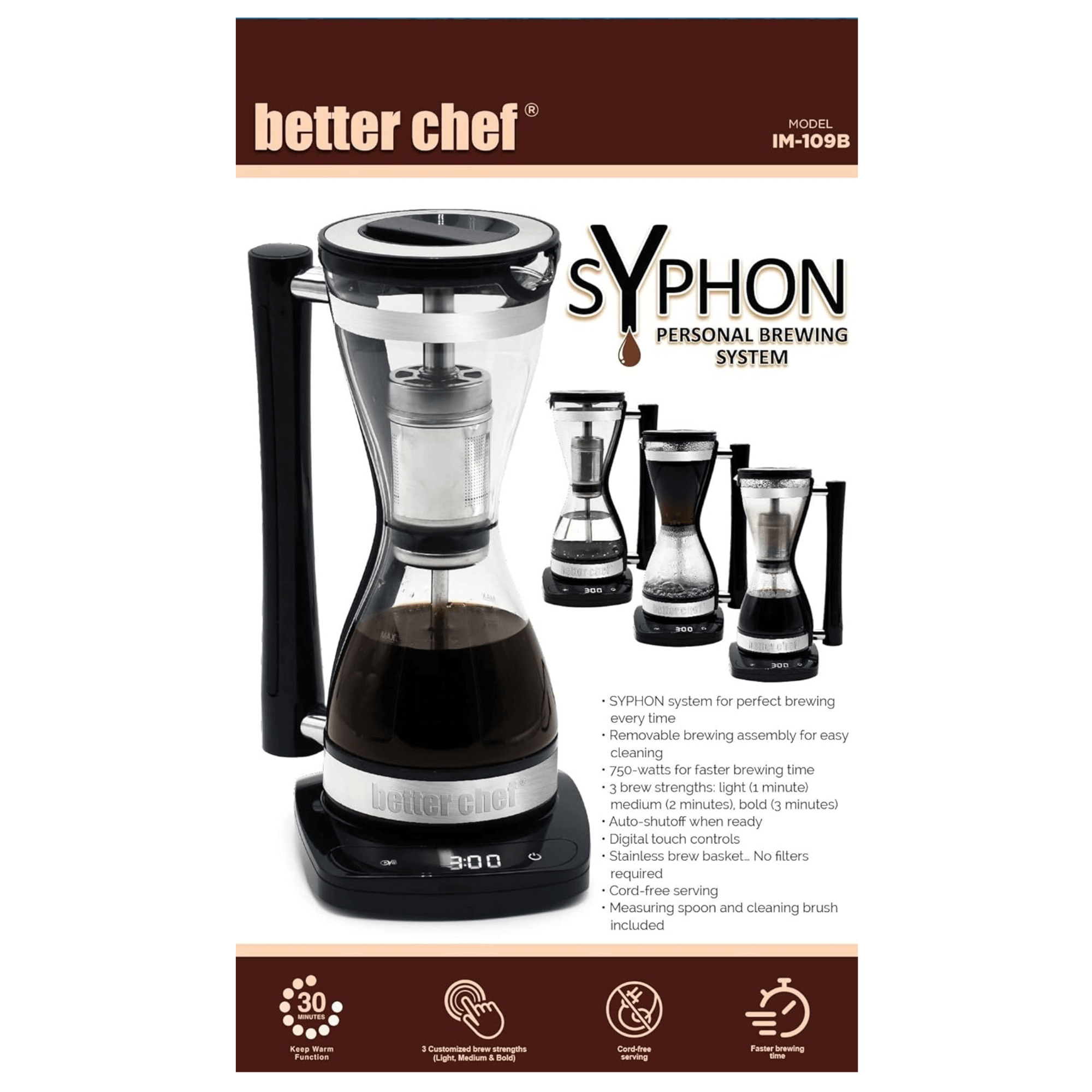 Better Chef Syphon Percolator-Style Personal Coffee Brewing System Jupiter Gear Home