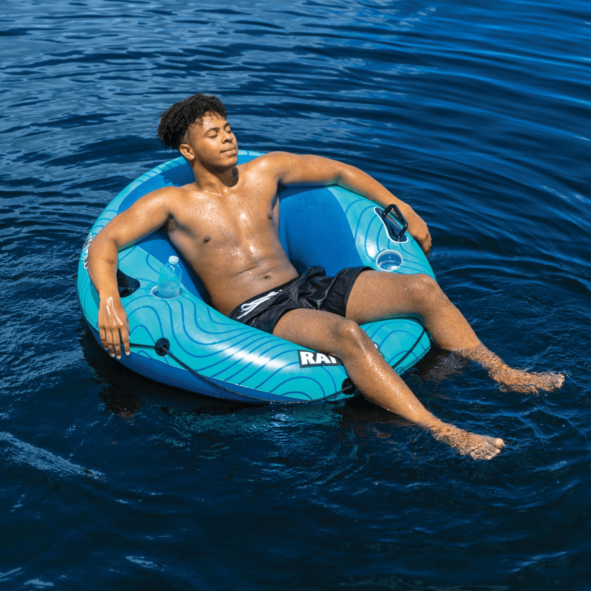 WOW Watersports Ranger 1-Person River Tube with Mesh Bottom and Cup Holder Jupiter Gear Home