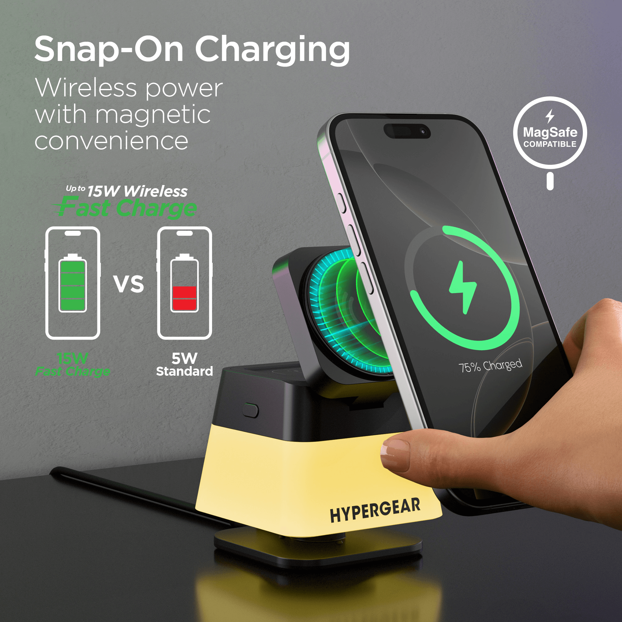 HyperGear PowerFold Cube RGB 3-in-1 Wireless Charging Stand Jupiter Gear Home