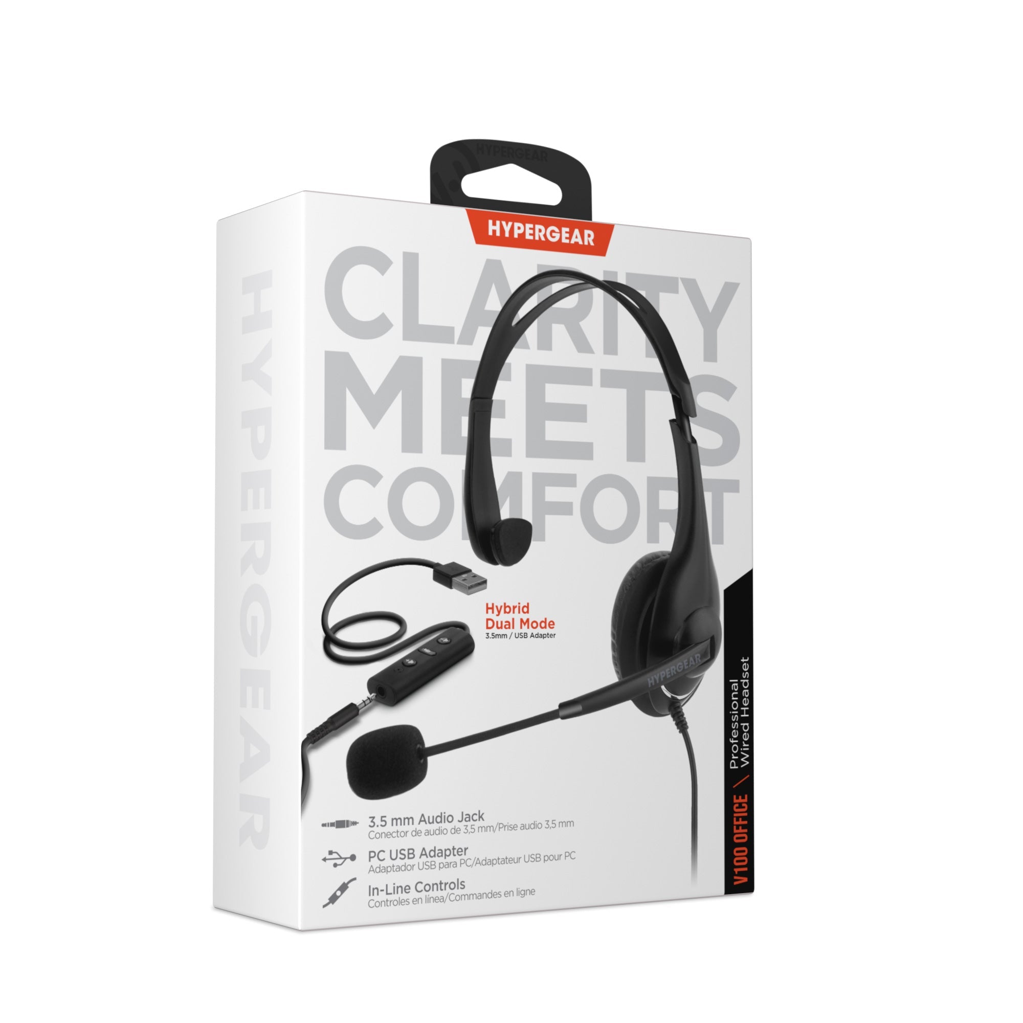 HyperGear V100 Office Professional Wired Headset w 6 Ft Cord Jupiter Gear Home