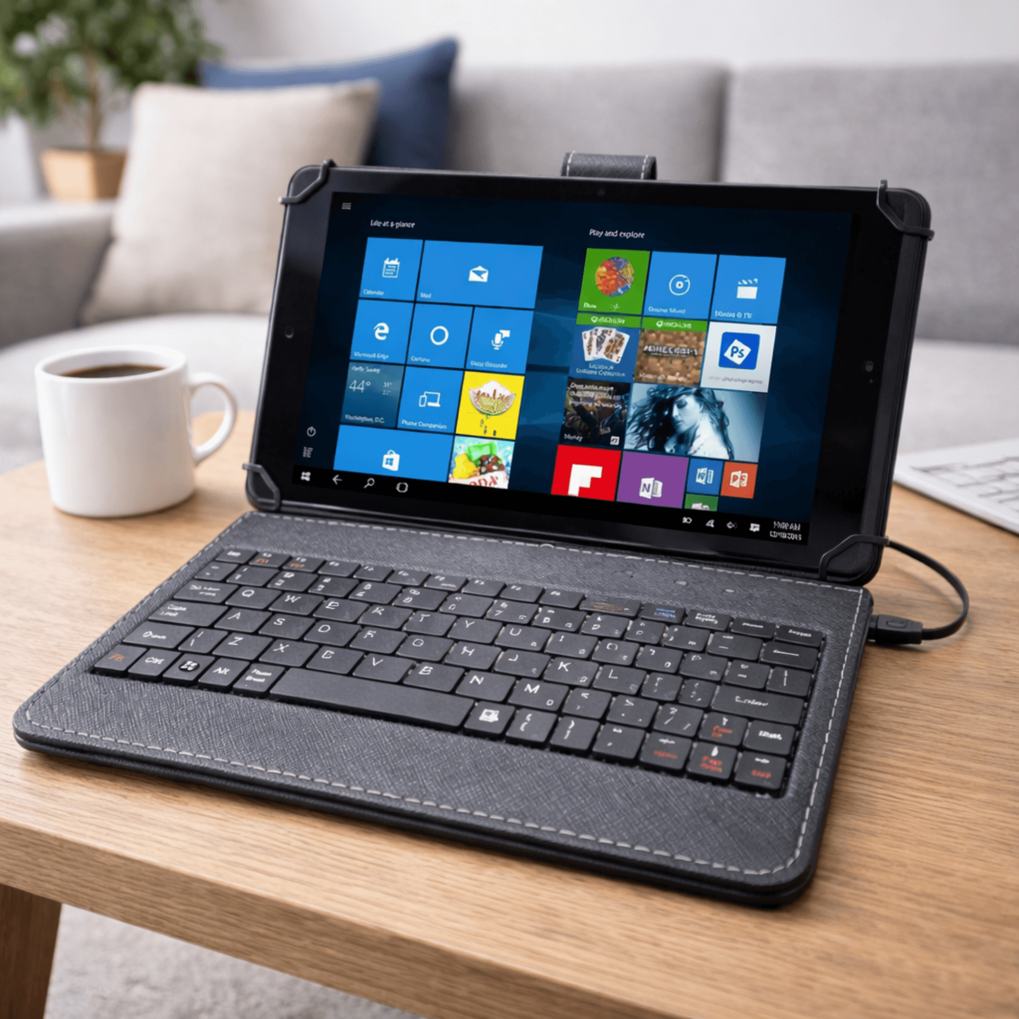 Naxa 16GB 9" Quad Core Tablet with Keyboard & Windows 10 - Refurbished Jupiter Gear Home