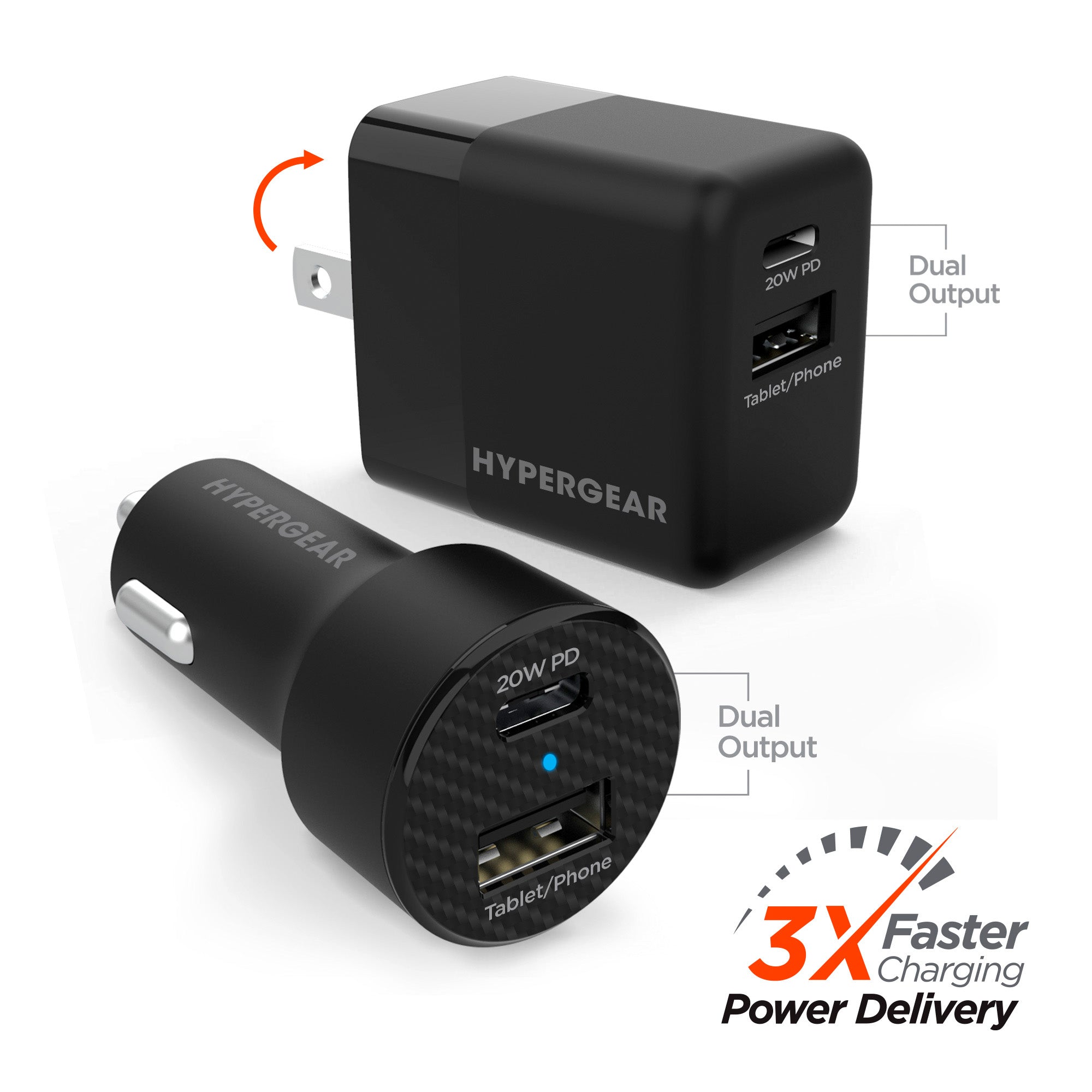 Hypergear Wall & Car Charger Bundle 20W USB-C PD & 12W USB Jupiter Gear Home