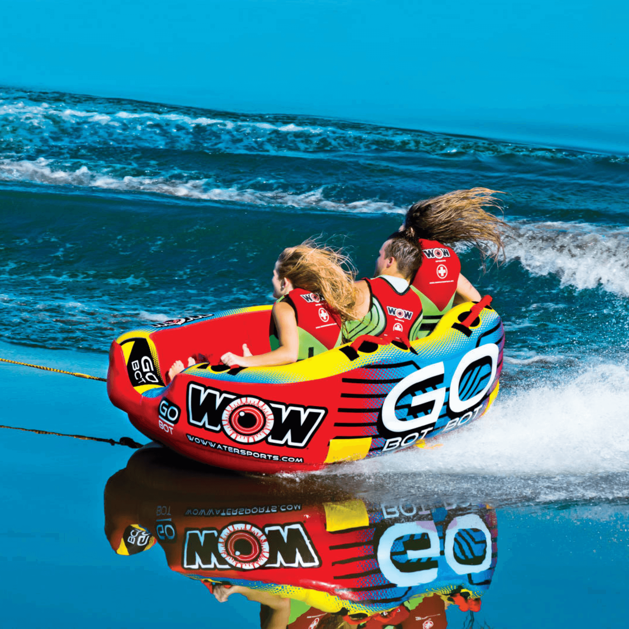 WOW Watersports Go Bot Towable Water Tube for 1 to 3 Riders Jupiter Gear Home