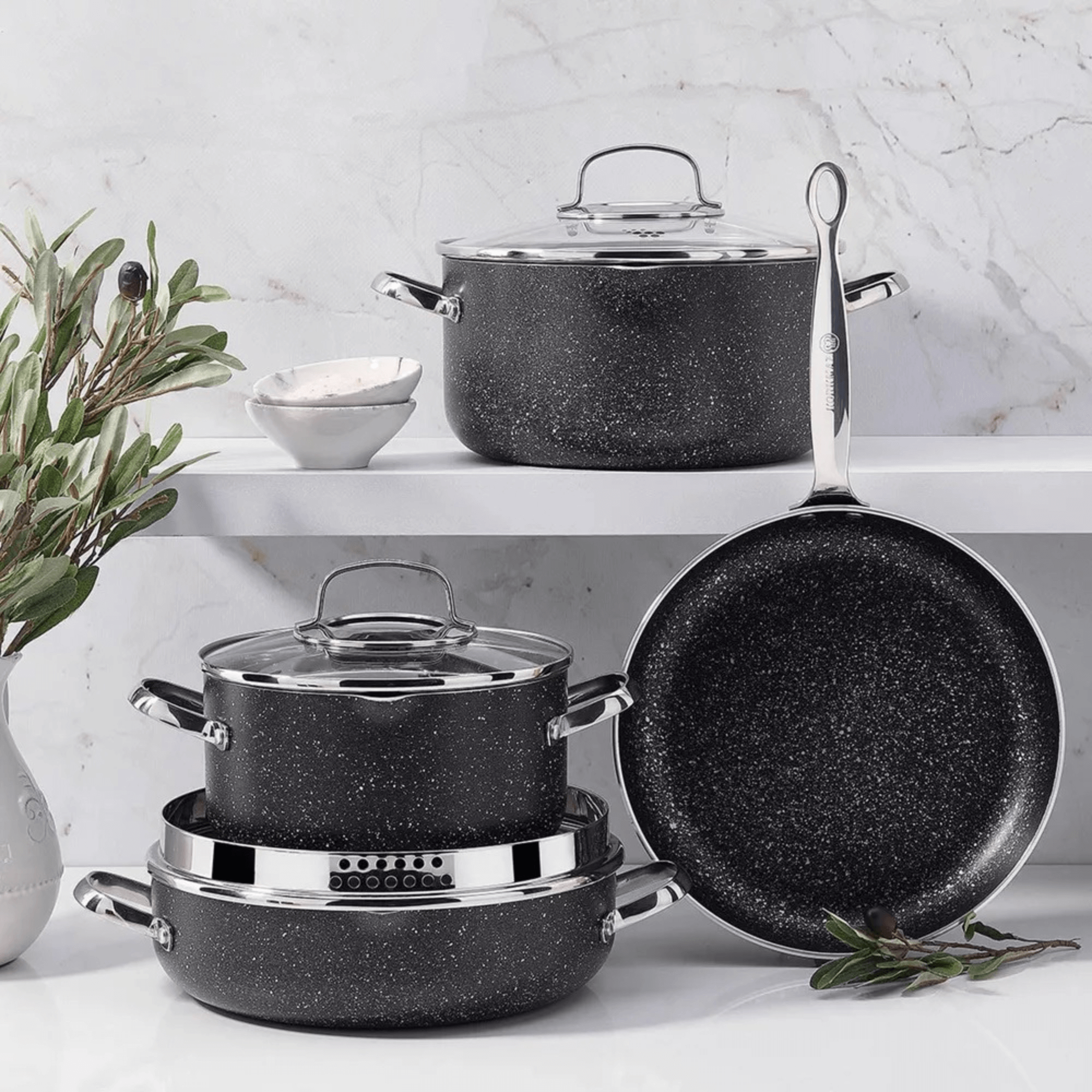 Korkmaz Galaksi 7 Piece Non Stick Aluminum Cookware Set Jupiter Gear Home