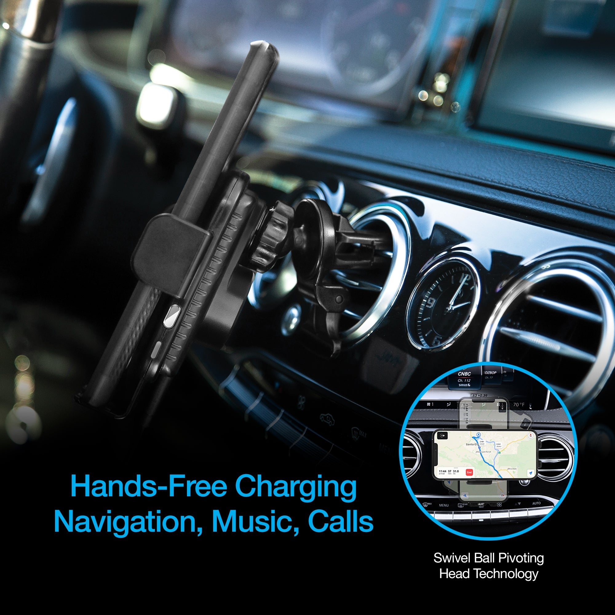 Naztech Smart Grip Wireless Charging Car Mount Jupiter Gear Home