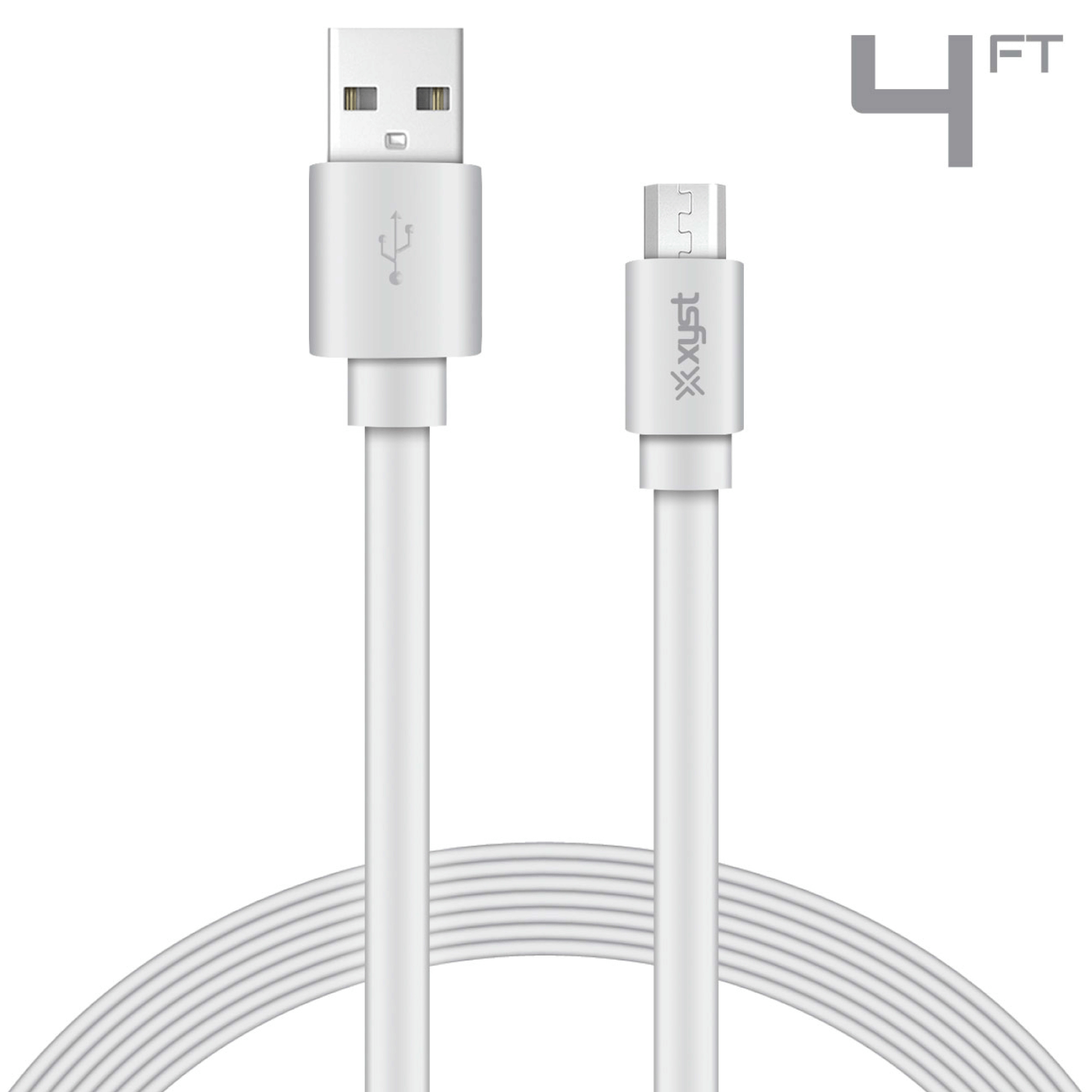 Xyst Charge and Sync USB to Micro USB Flat Cable 4Ft Jupiter Gear Home