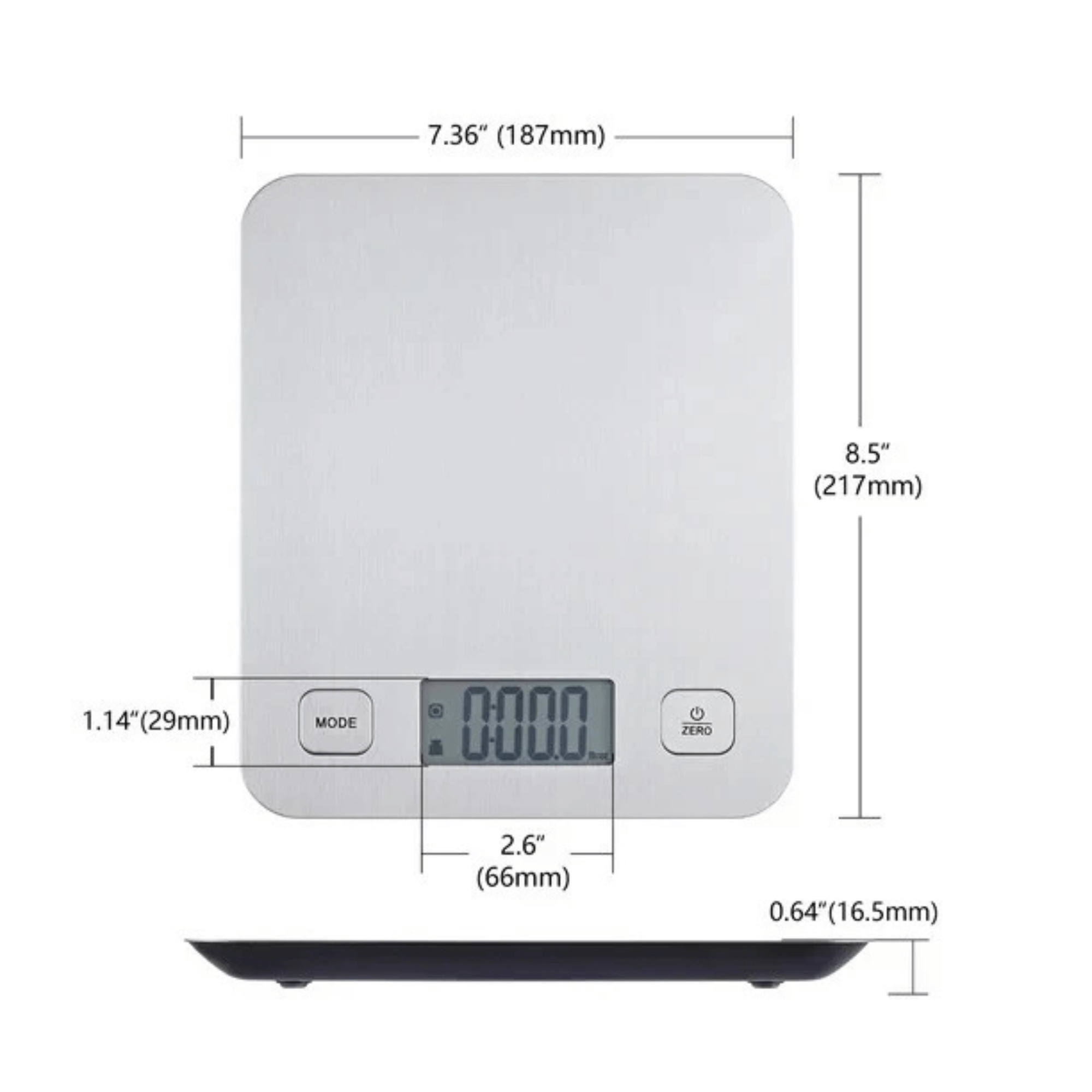 Mainstays Stainless Steel Digital Battery-Powered Kitchen Scale Jupiter Gear Home