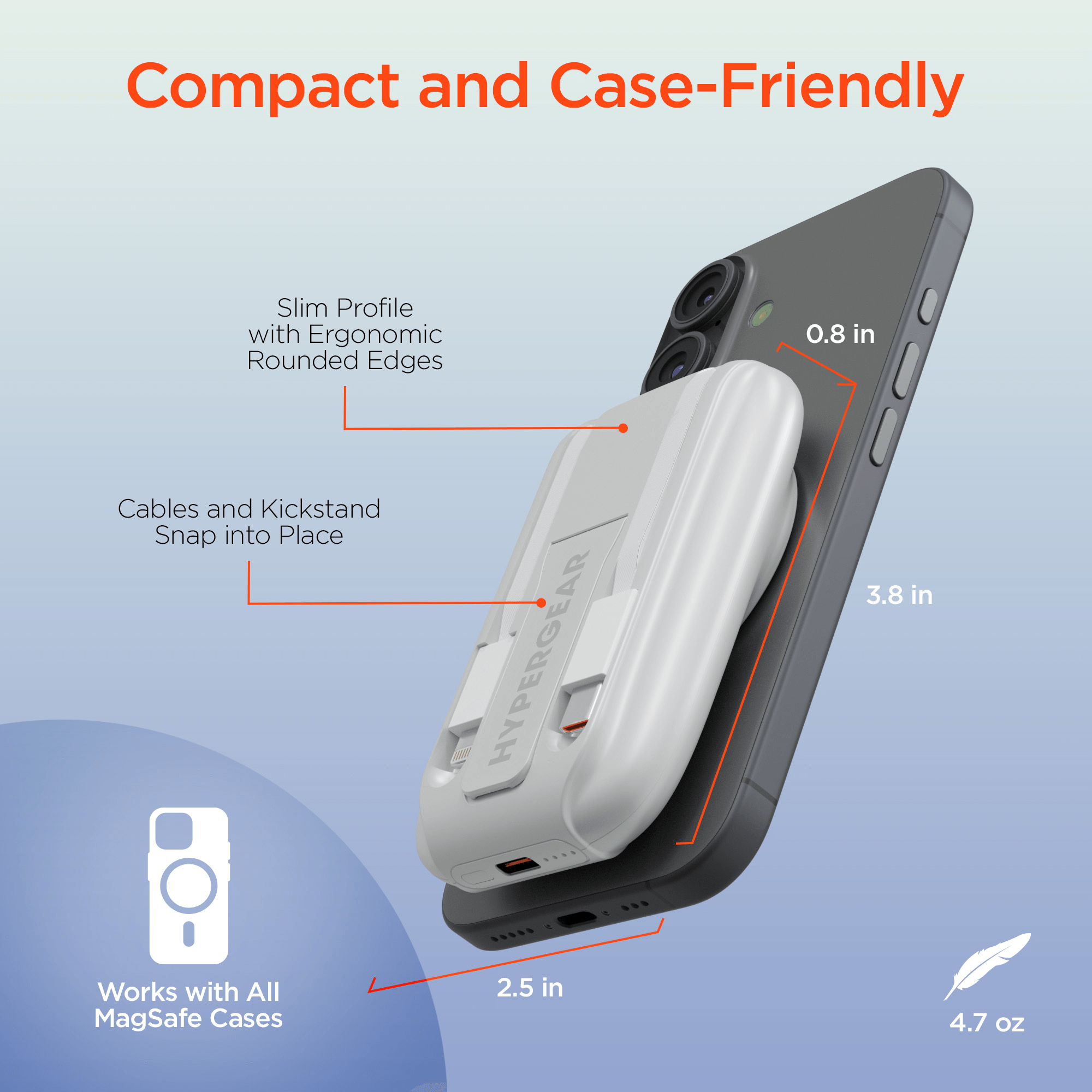 HyperGear Mag Grip Go 5000mAh Wireless Power Bank Jupiter Gear Home