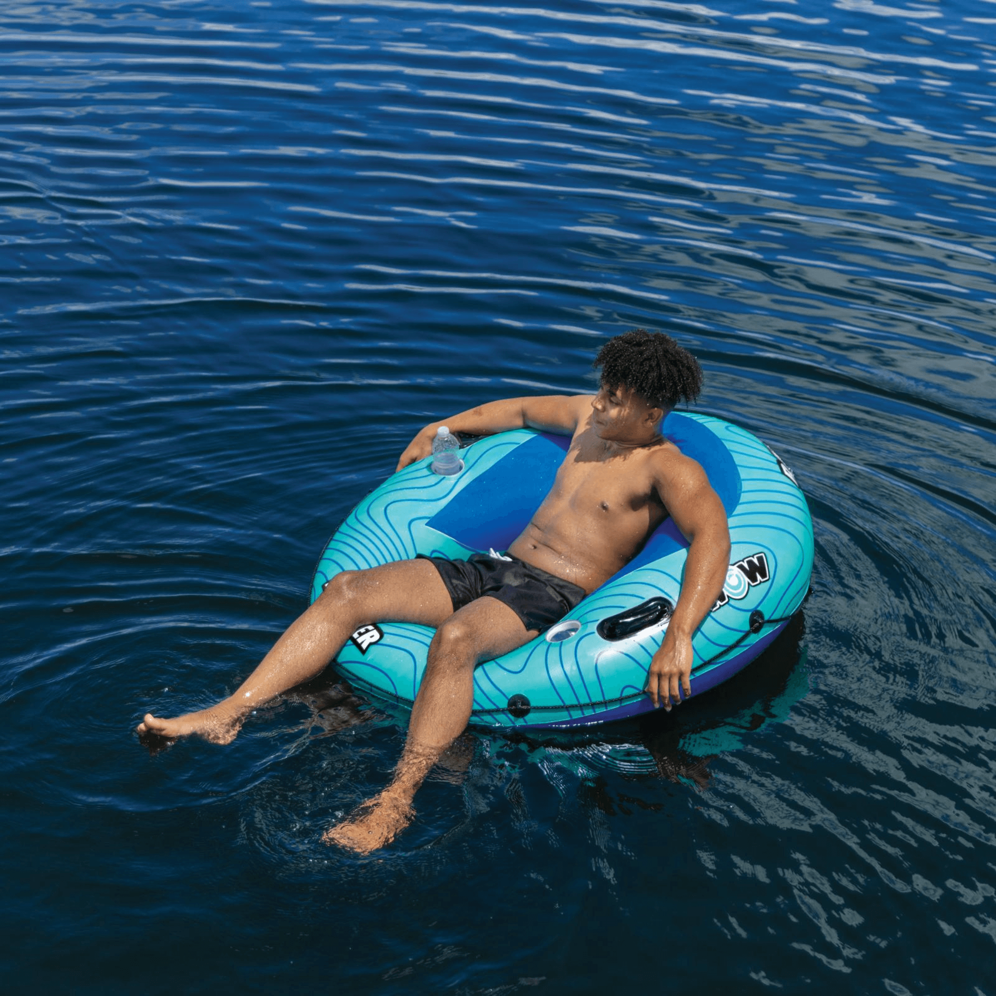 WOW Watersports Ranger 1-Person River Tube with Mesh Bottom and Cup Holder Jupiter Gear Home