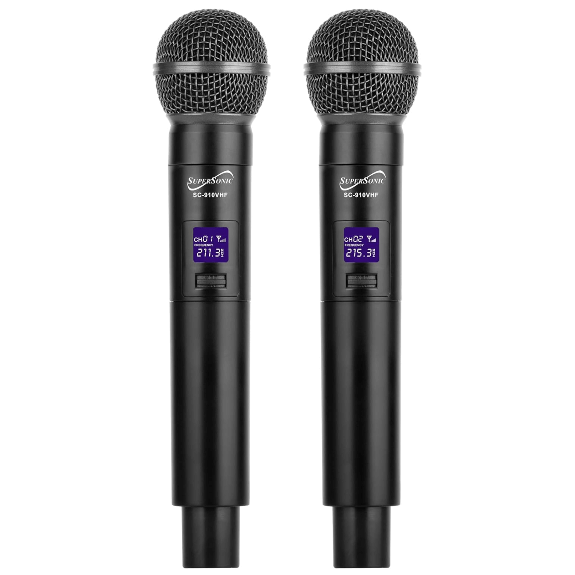 Supersonic VHF Dual Fixed Channel Professional Wireless Microphone with Carry Case Jupiter Gear Home