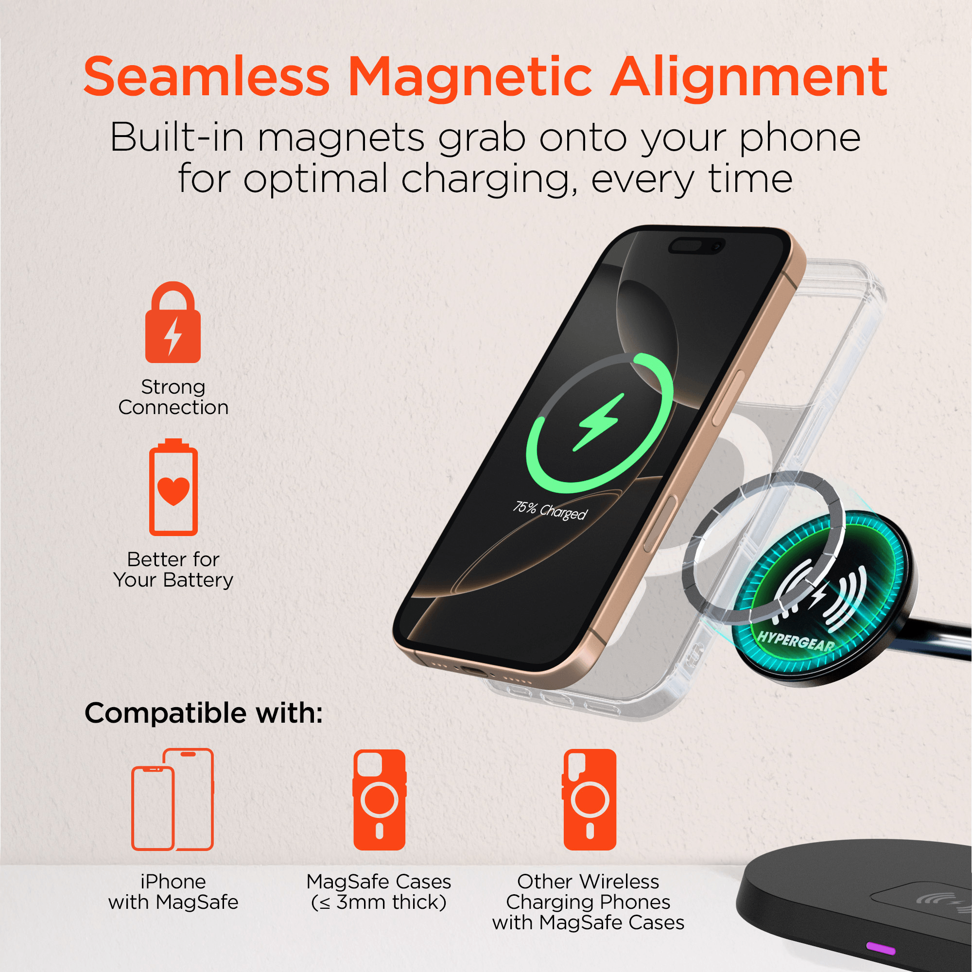HyperGear MaxCharge Pro 3-in-1 Magsafe Charging Stand Jupiter Gear Home