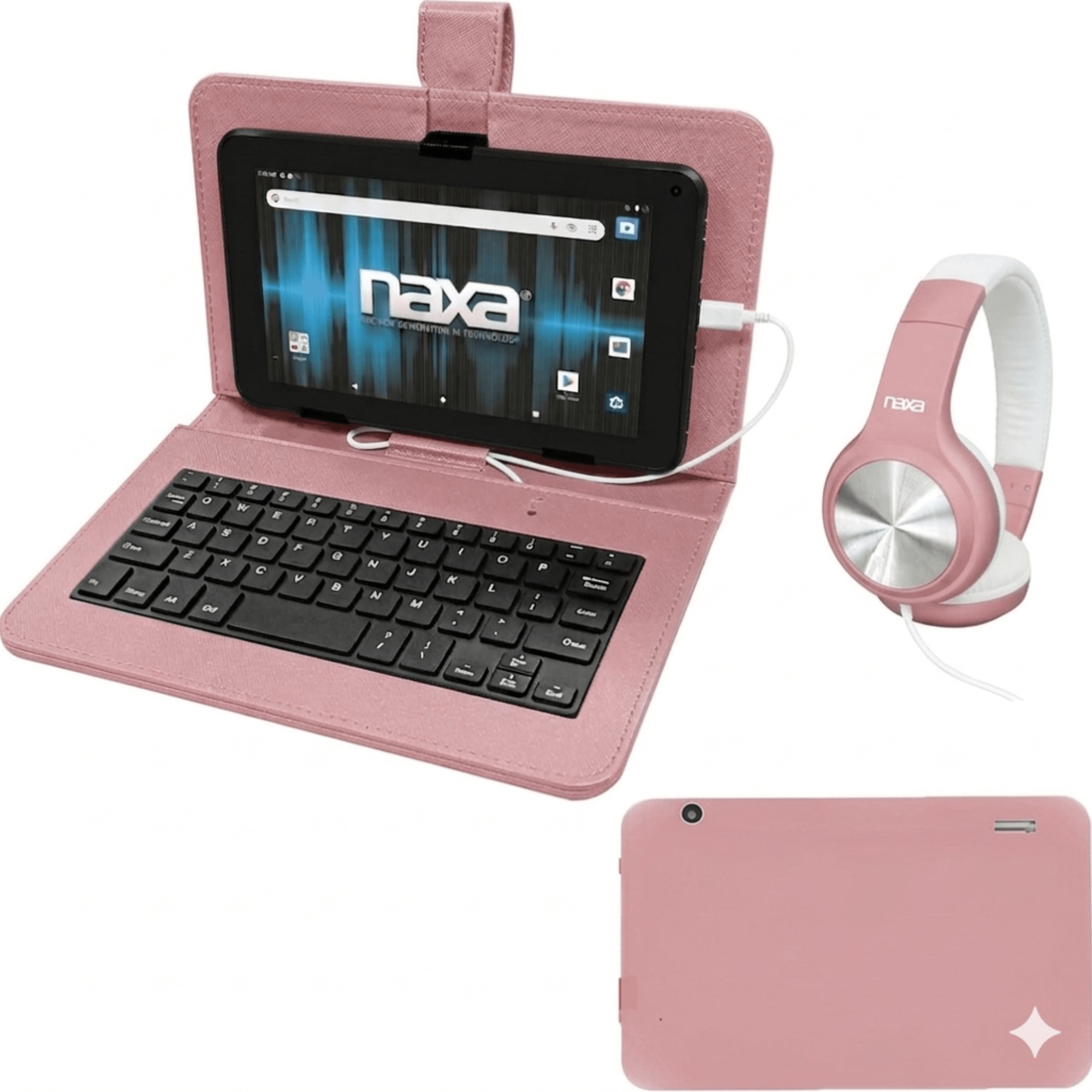 Naxa 7" Core Android 11 Tablet Kit Rose Gold - Refurbished Jupiter Gear Home