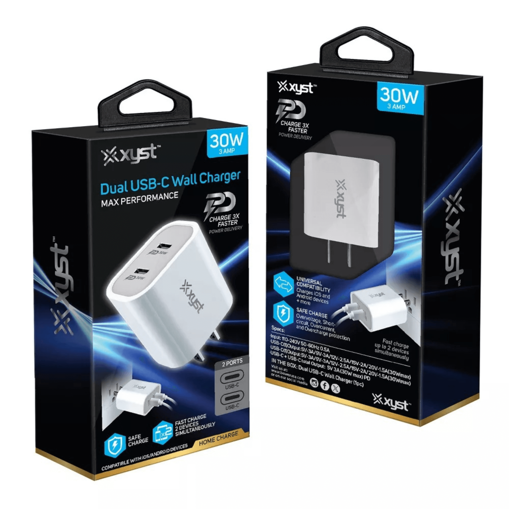 Xyst 30-Watt Dual USB-C Wall Charger Jupiter Gear Home