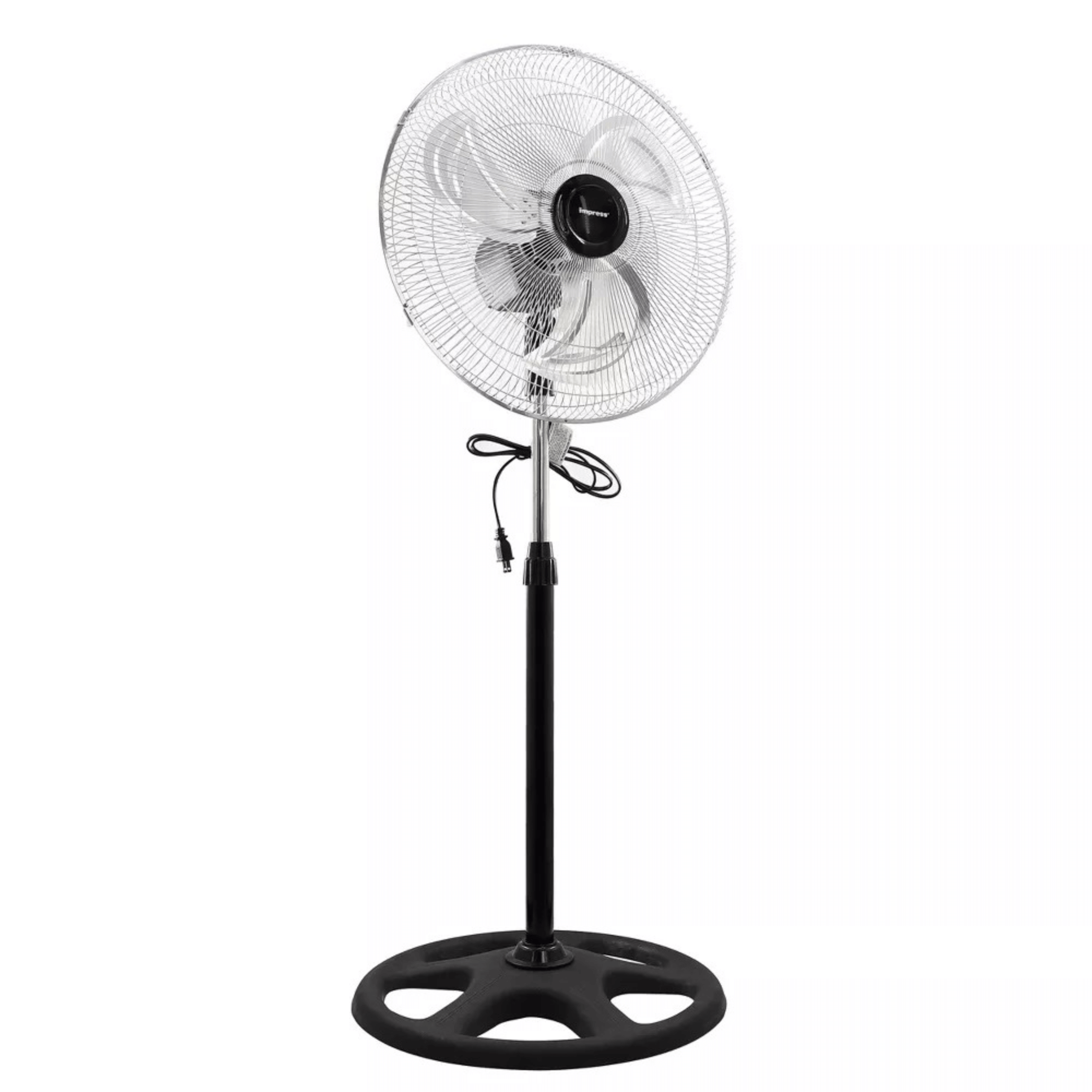 Impress 18-Inch Chrome Hi-Speed Industrial Standing Oscillating Fan Jupiter Gear Home