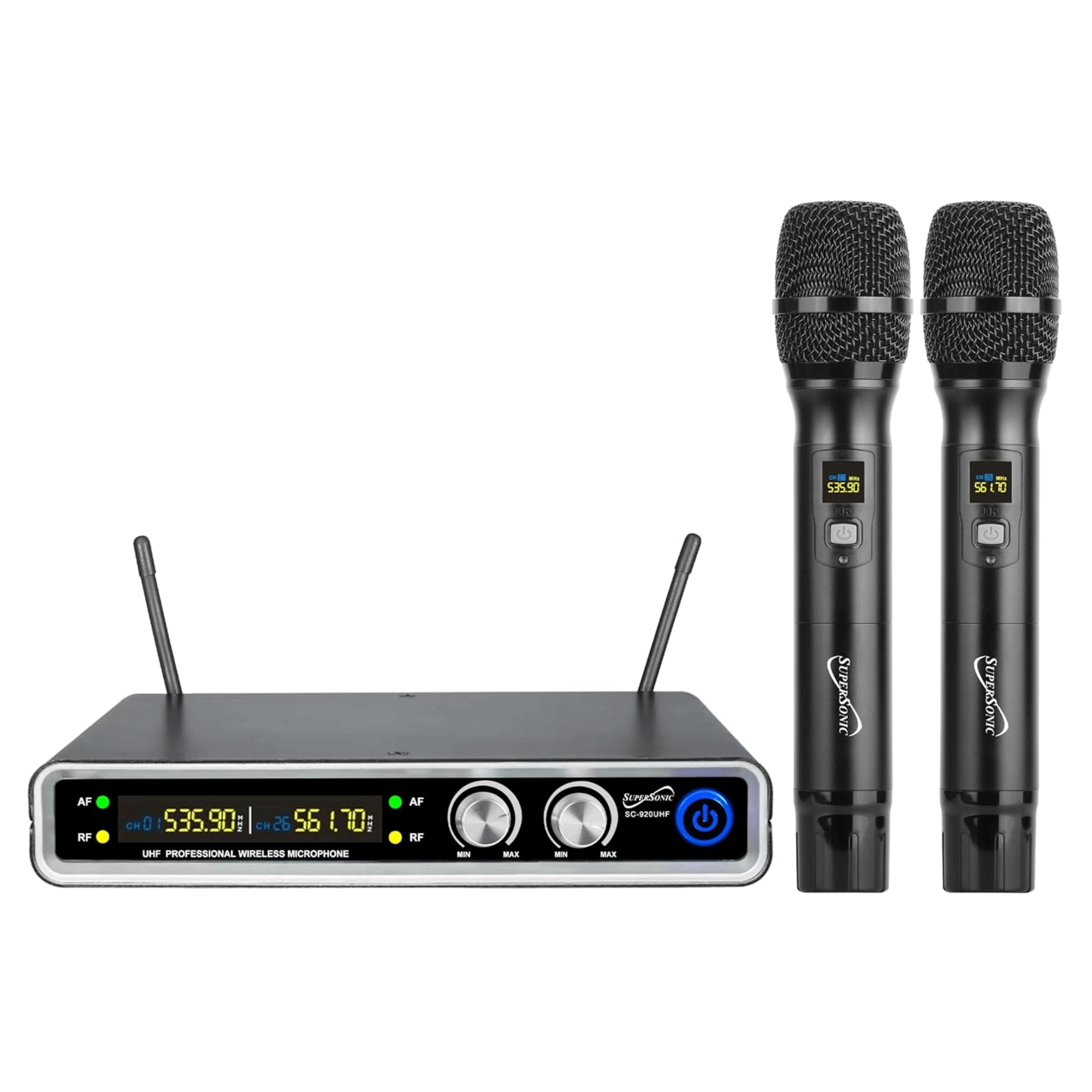 Supersonic UHF Dual Fixed Channel Professional Wireless Microphone Jupiter Gear Home