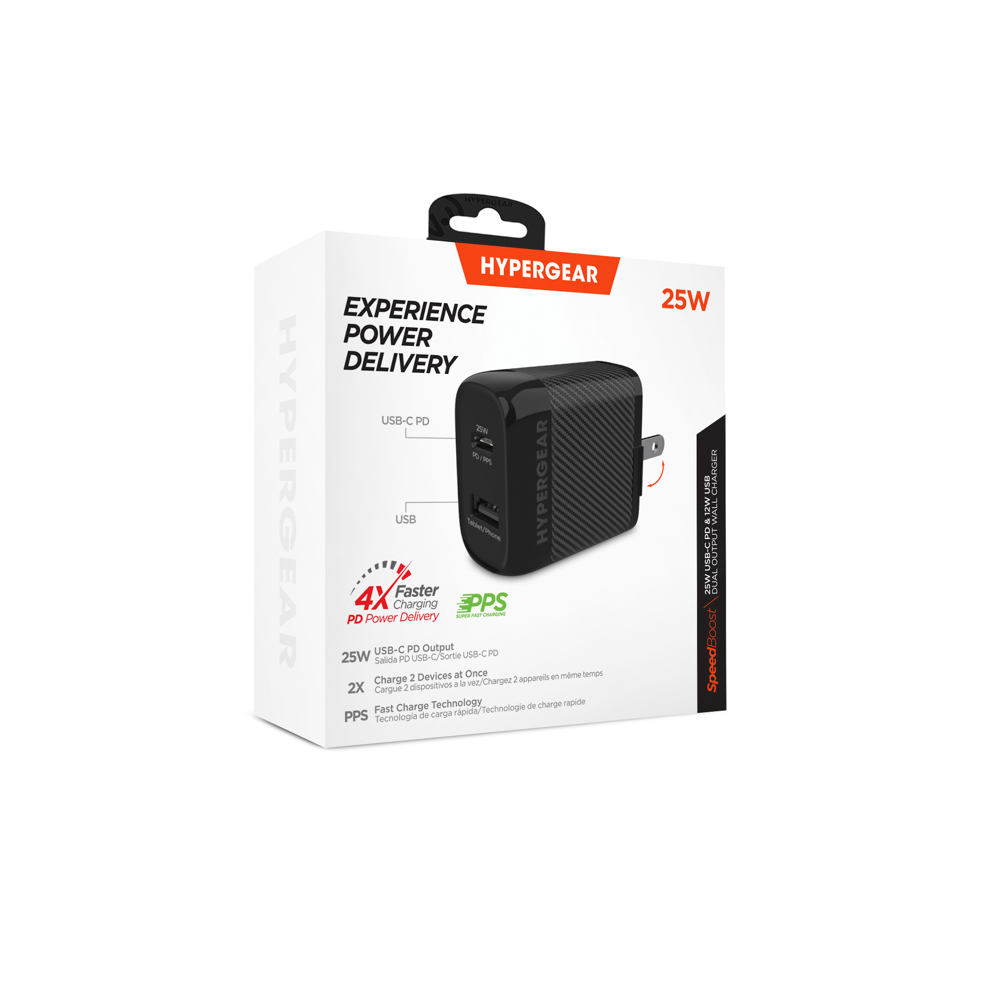 HyperGear SpeedBoost 25W USB-C PD + 12W USB Fast Wall Charger with PPS Jupiter Gear Home