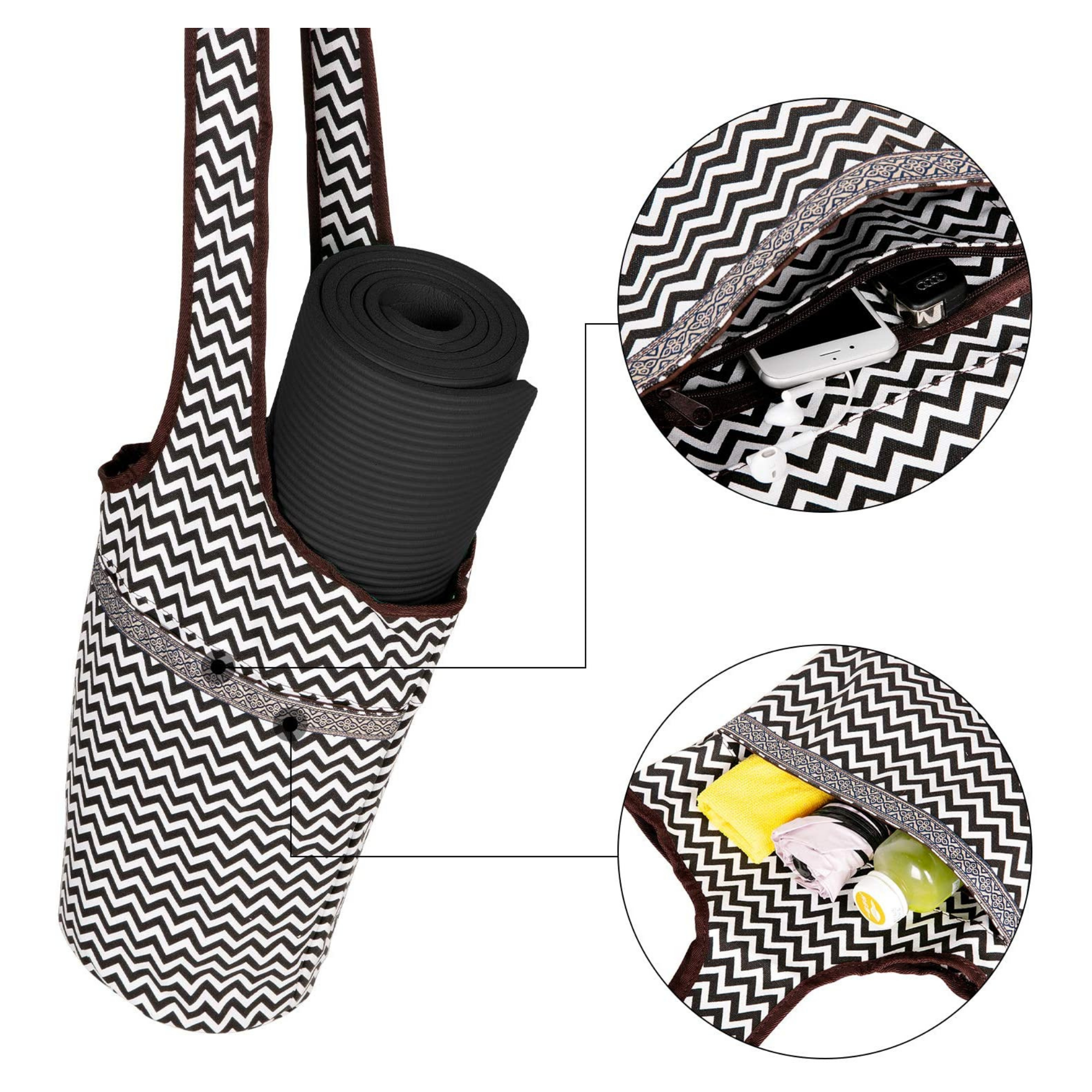 JupiterGear Yoga Mat Carrying Tote Bag with Large Size Pockets | Multipurpose and Fit Most Size Mats Jupiter Gear Home