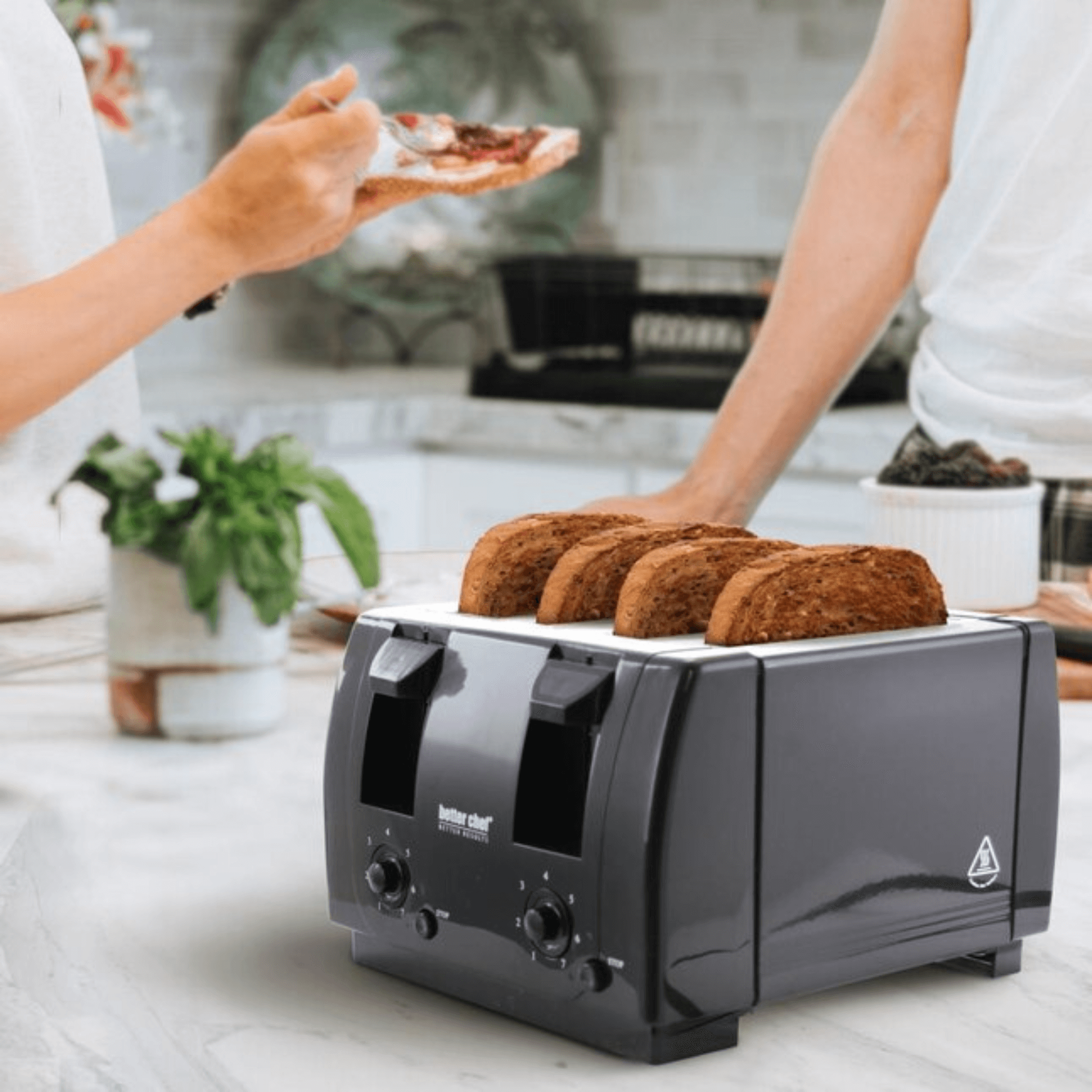 Better Chef Wide Slot 4-Slice Dual Control Toaster Jupiter Gear Home