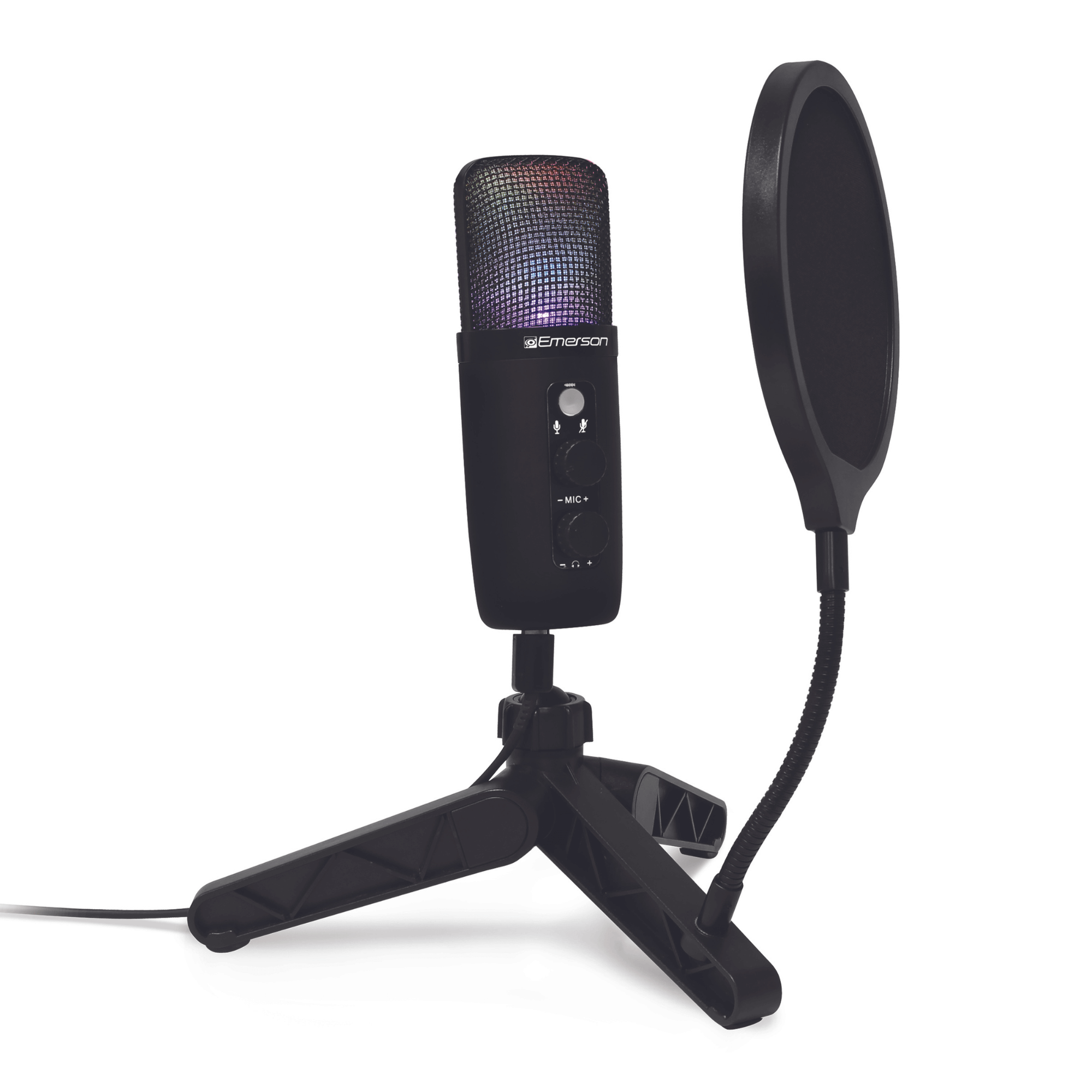 Emerson USB Gaming and Streaming Condenser Microphone with LED Lighting Jupiter Gear Home